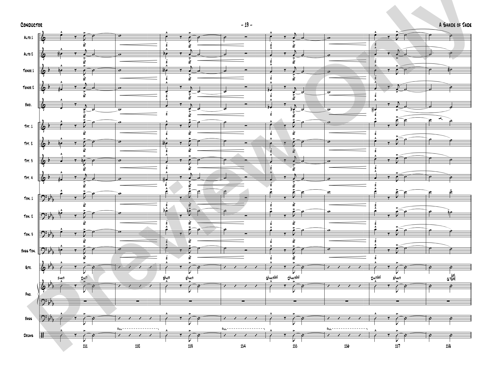A Shade of Jade: Jazz Ensemble Conductor Score & Parts