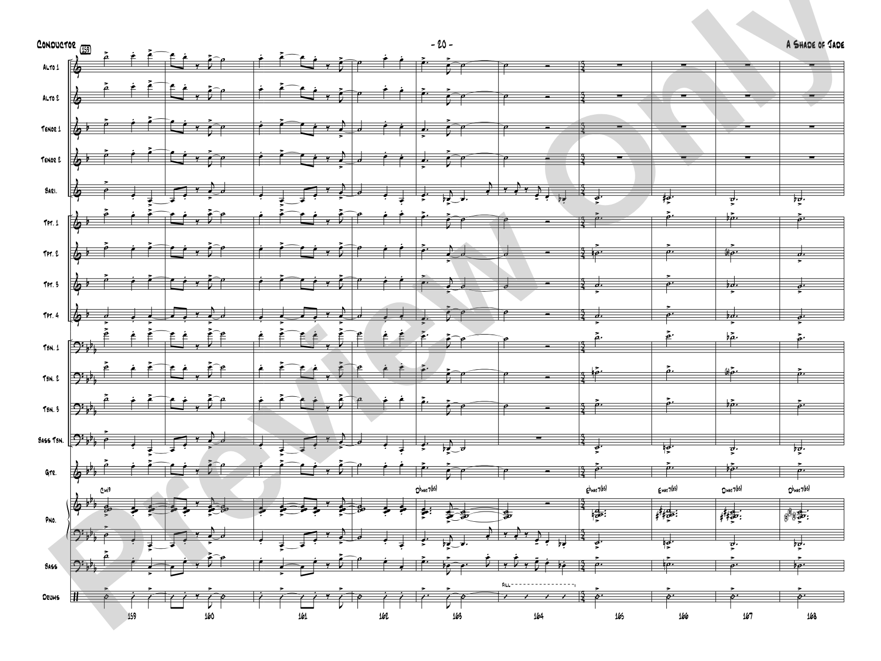 A Shade of Jade: Jazz Ensemble Conductor Score & Parts