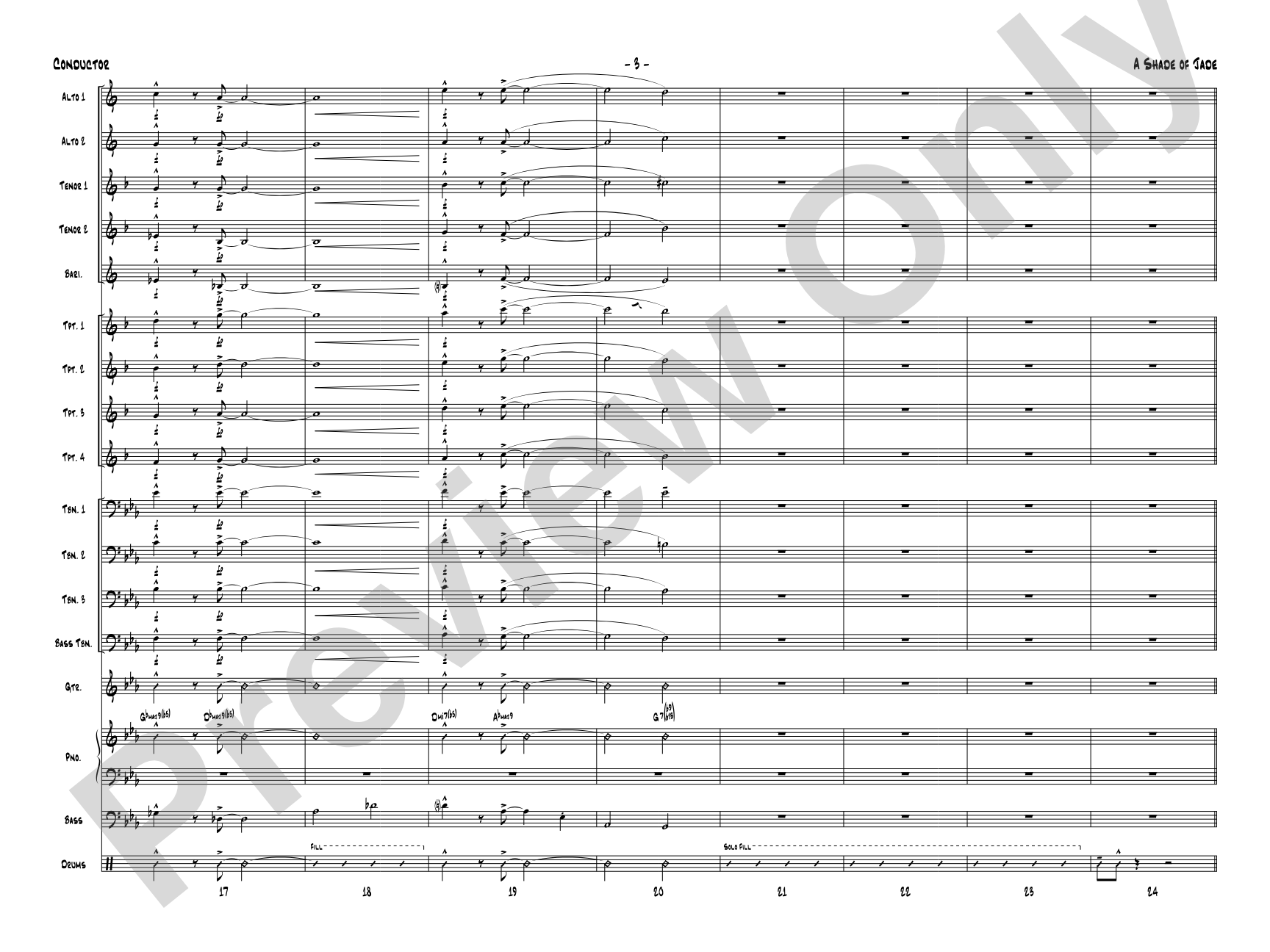 A Shade of Jade: Jazz Ensemble Conductor Score & Parts