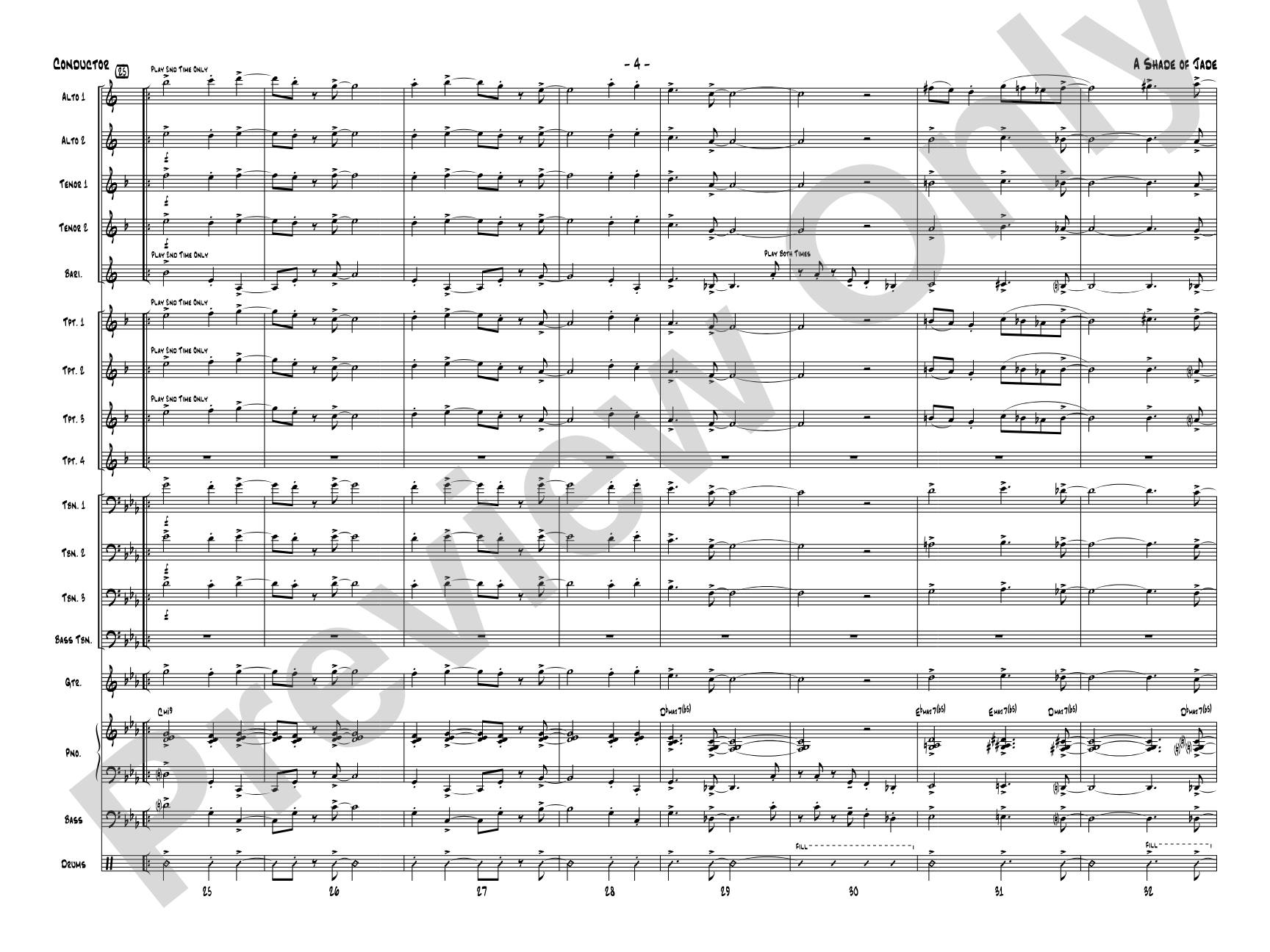 A Shade of Jade: Jazz Ensemble Conductor Score & Parts