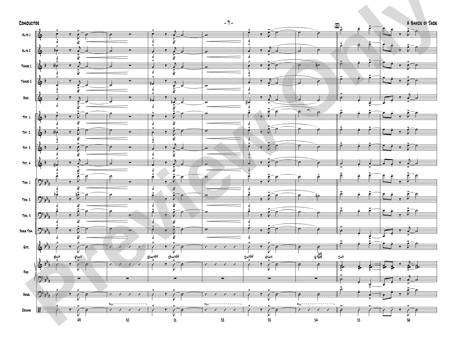 A Shade of Jade: Jazz Ensemble Conductor Score & Parts