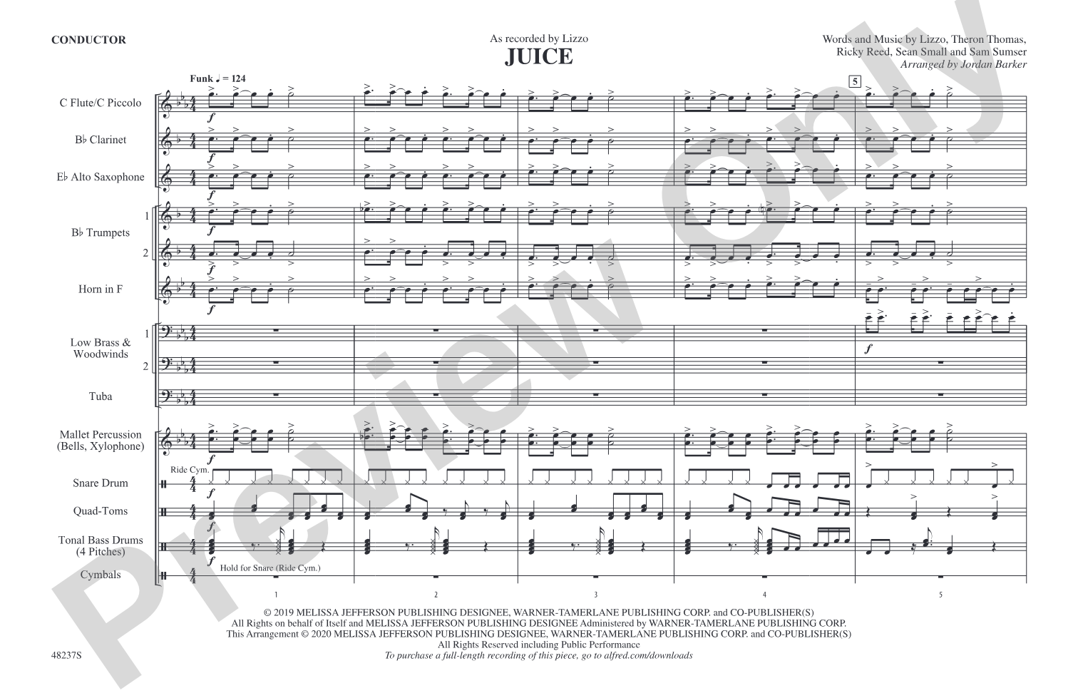 Juice: Marching Band Conductor Score & Parts