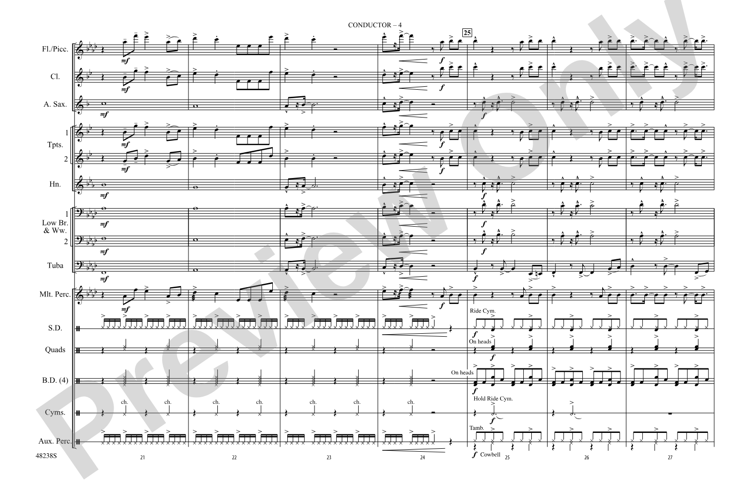 Don't Start Now: Marching Band Conductor Score & Parts