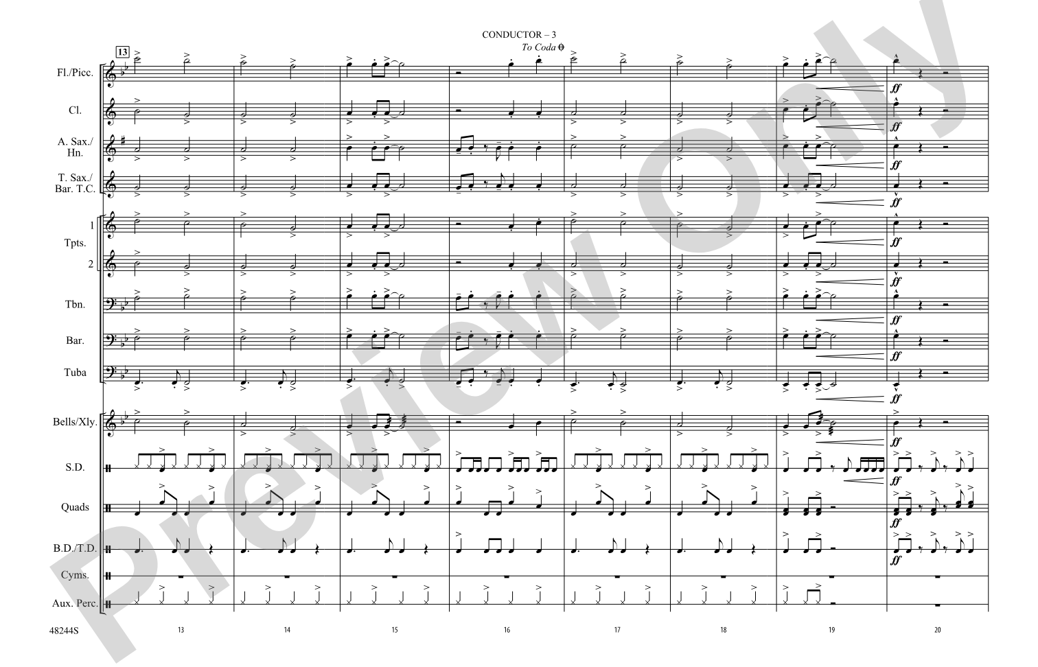Danger Zone: Marching Band Conductor Score & Parts