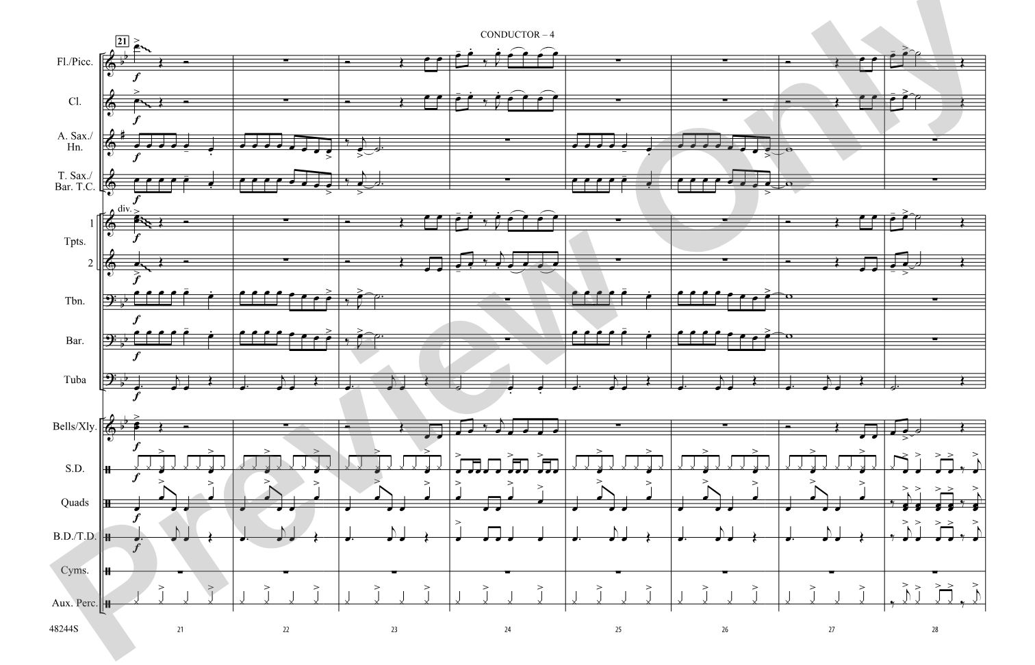Danger Zone: Marching Band Conductor Score & Parts
