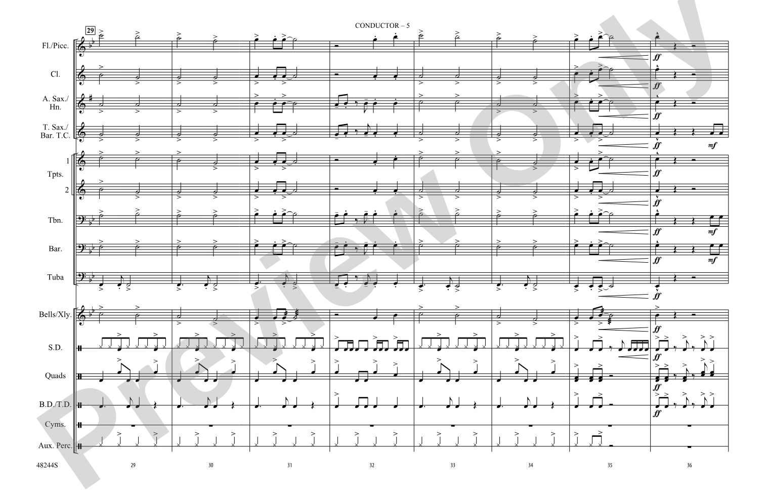 Danger Zone: Marching Band Conductor Score & Parts