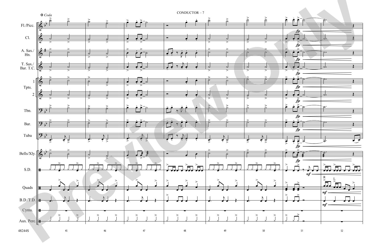 Danger Zone: Marching Band Conductor Score & Parts