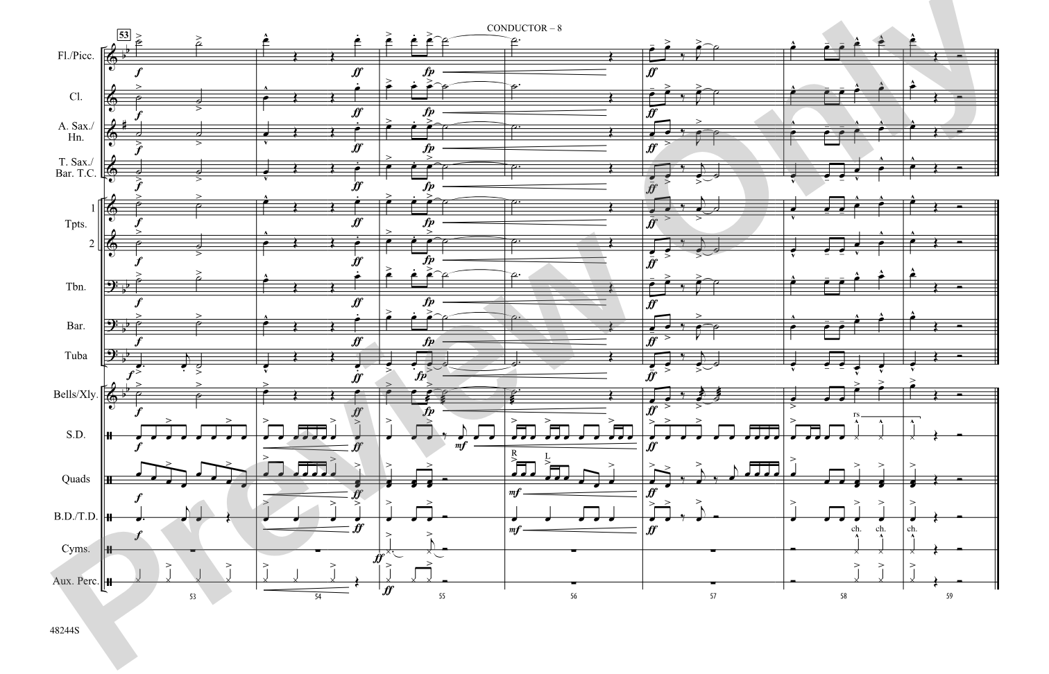 Danger Zone: Marching Band Conductor Score & Parts