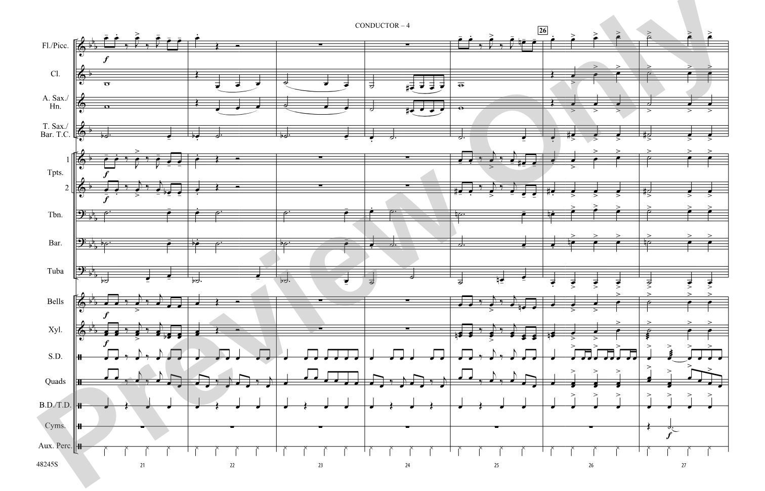 Malagueña: Marching Band Conductor Score & Parts