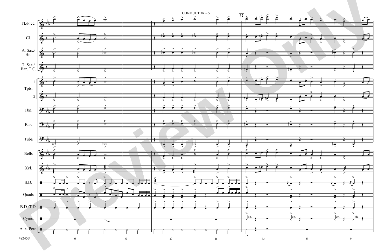 Malagueña: Marching Band Conductor Score & Parts