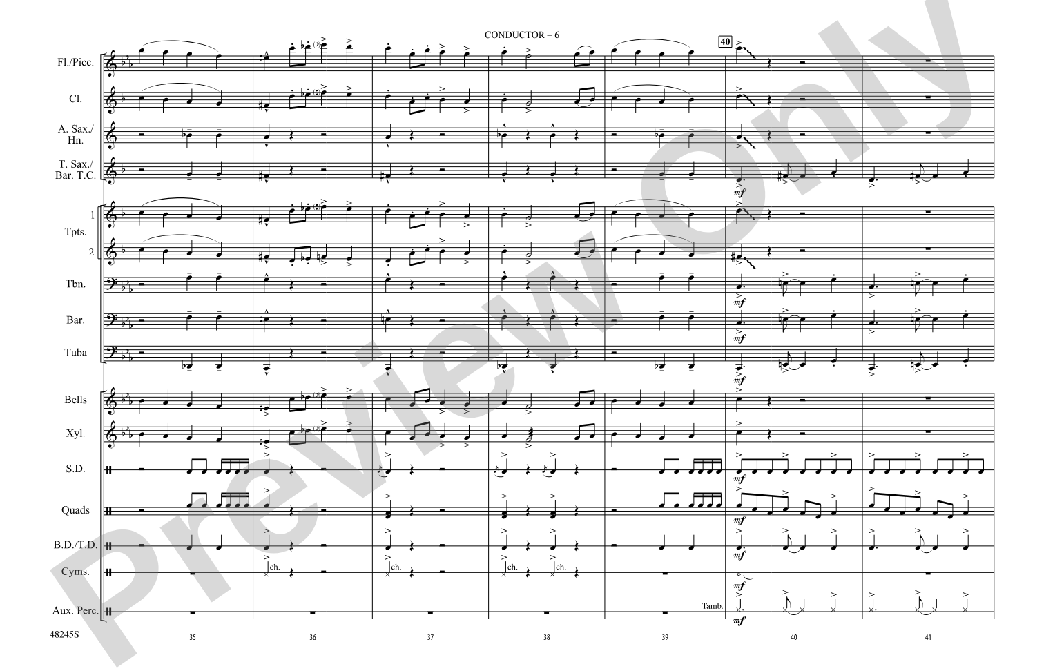 Malagueña: Marching Band Conductor Score & Parts