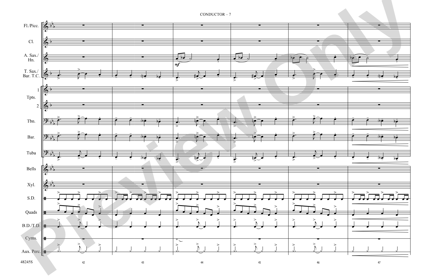 Malagueña: Marching Band Conductor Score & Parts
