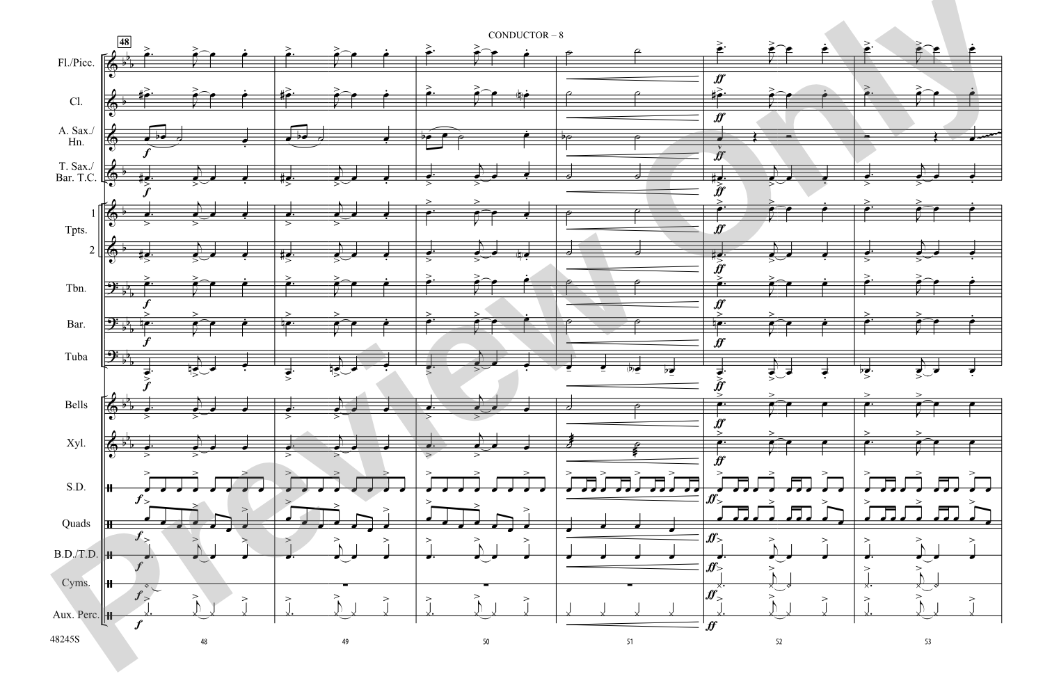 Malagueña: Marching Band Conductor Score & Parts