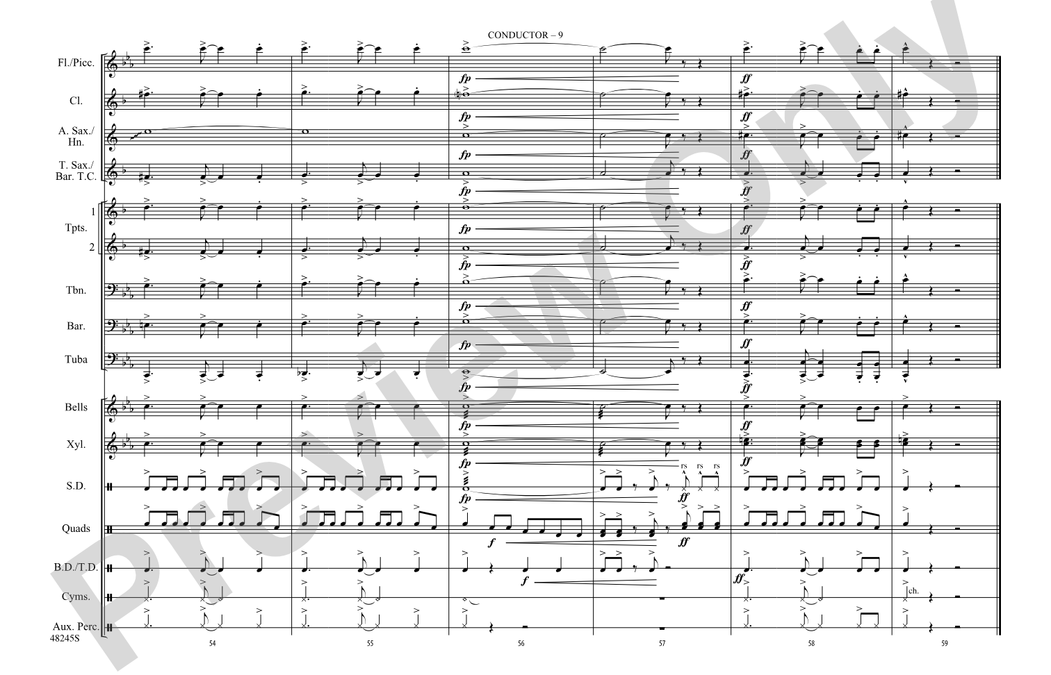 Malagueña: Marching Band Conductor Score & Parts