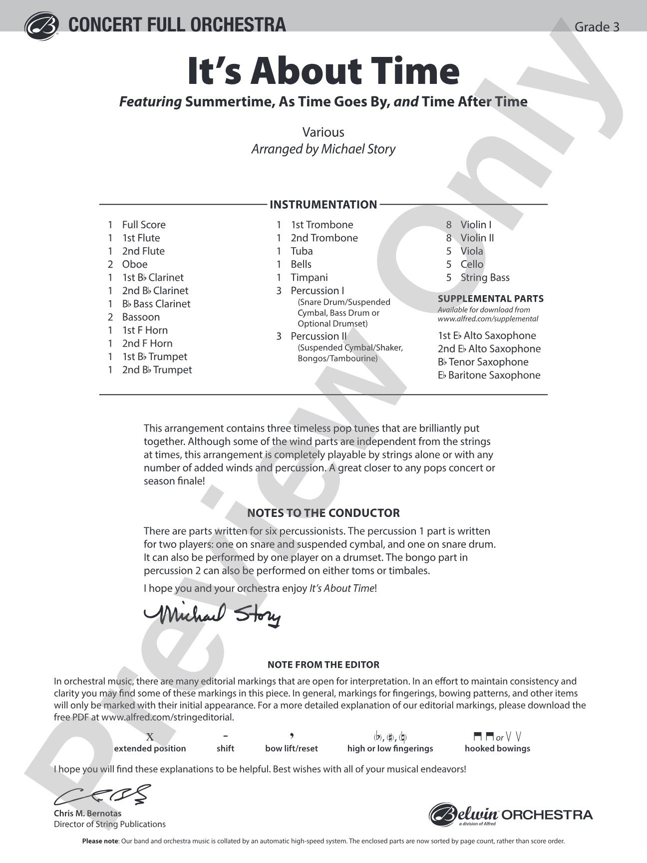 It's About Time: Full Orchestra Conductor Score & Parts