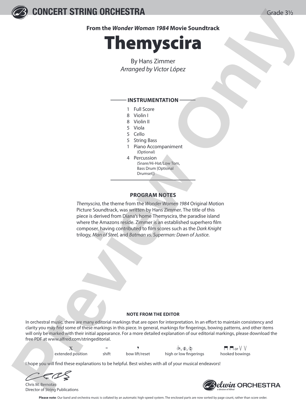 Themyscira: String Orchestra Conductor Score & Parts
