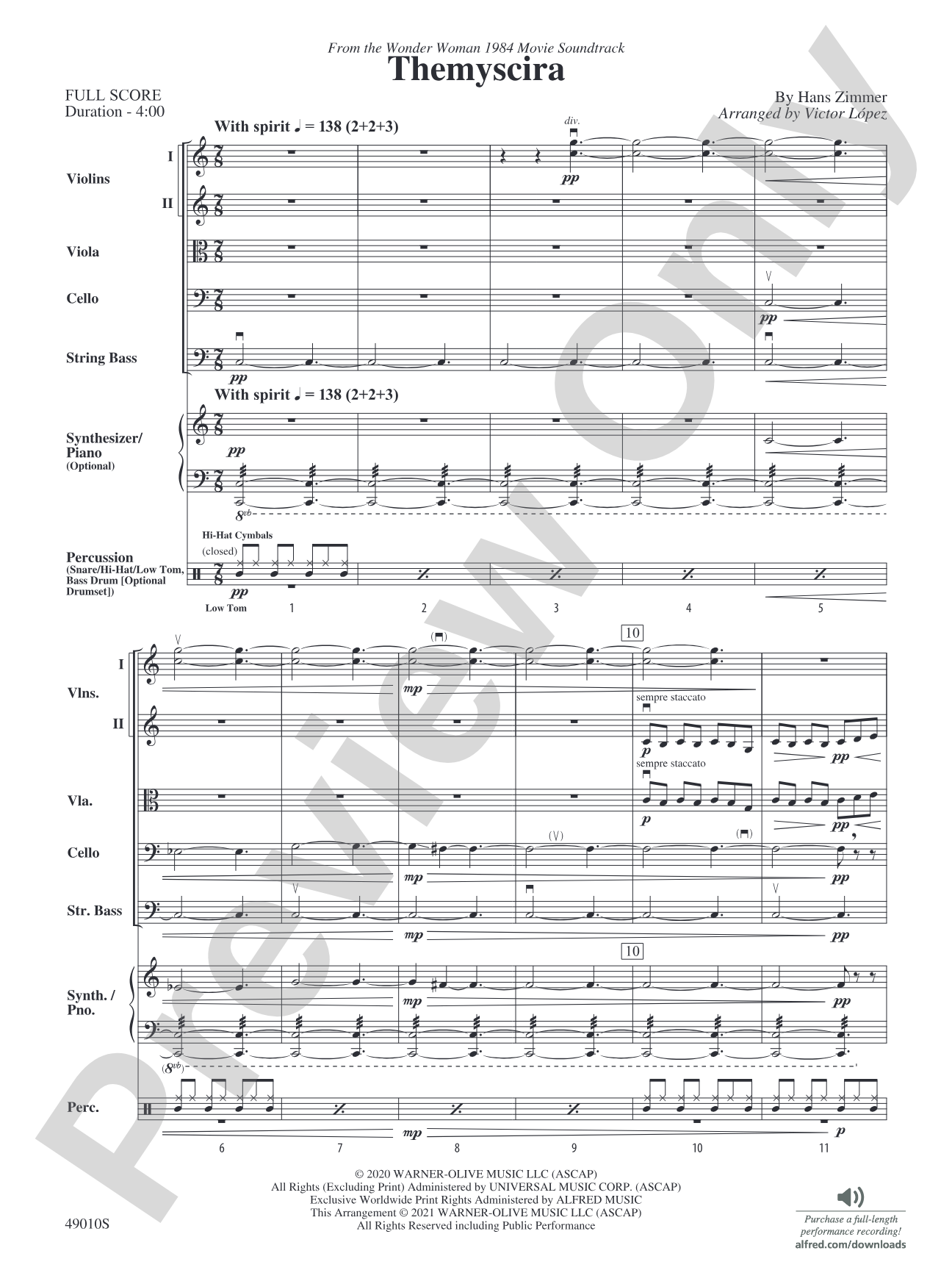 Themyscira: String Orchestra Conductor Score & Parts