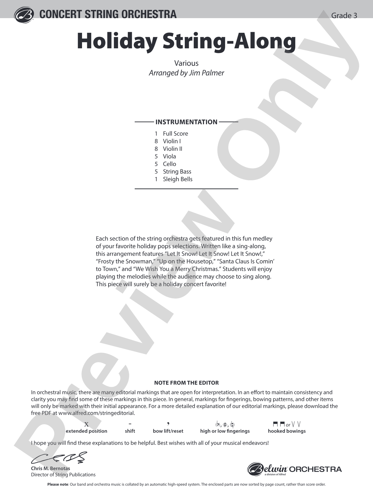 Holiday String-Along: String Orchestra Conductor Score & Parts
