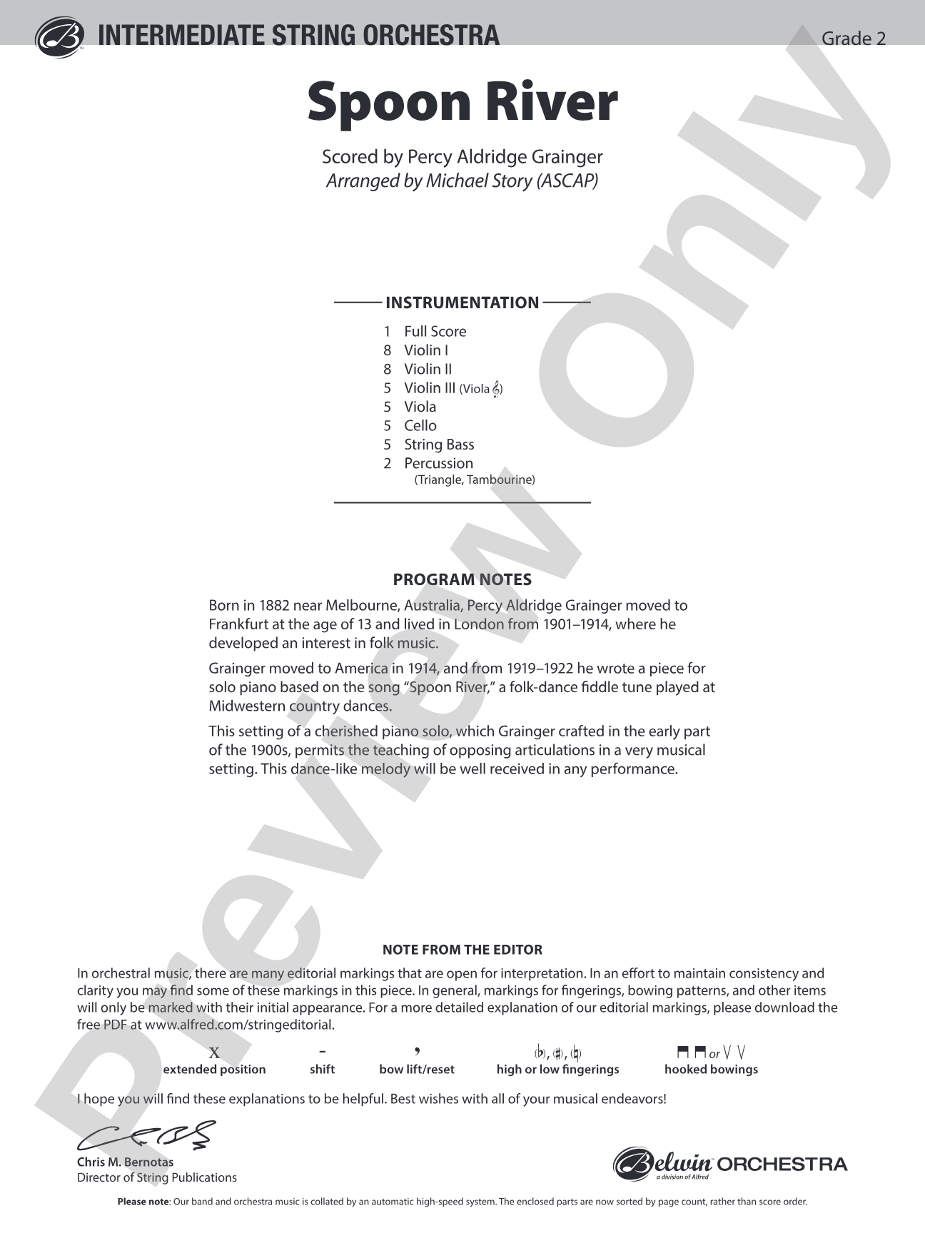 Spoon River: String Orchestra Conductor Score & Parts