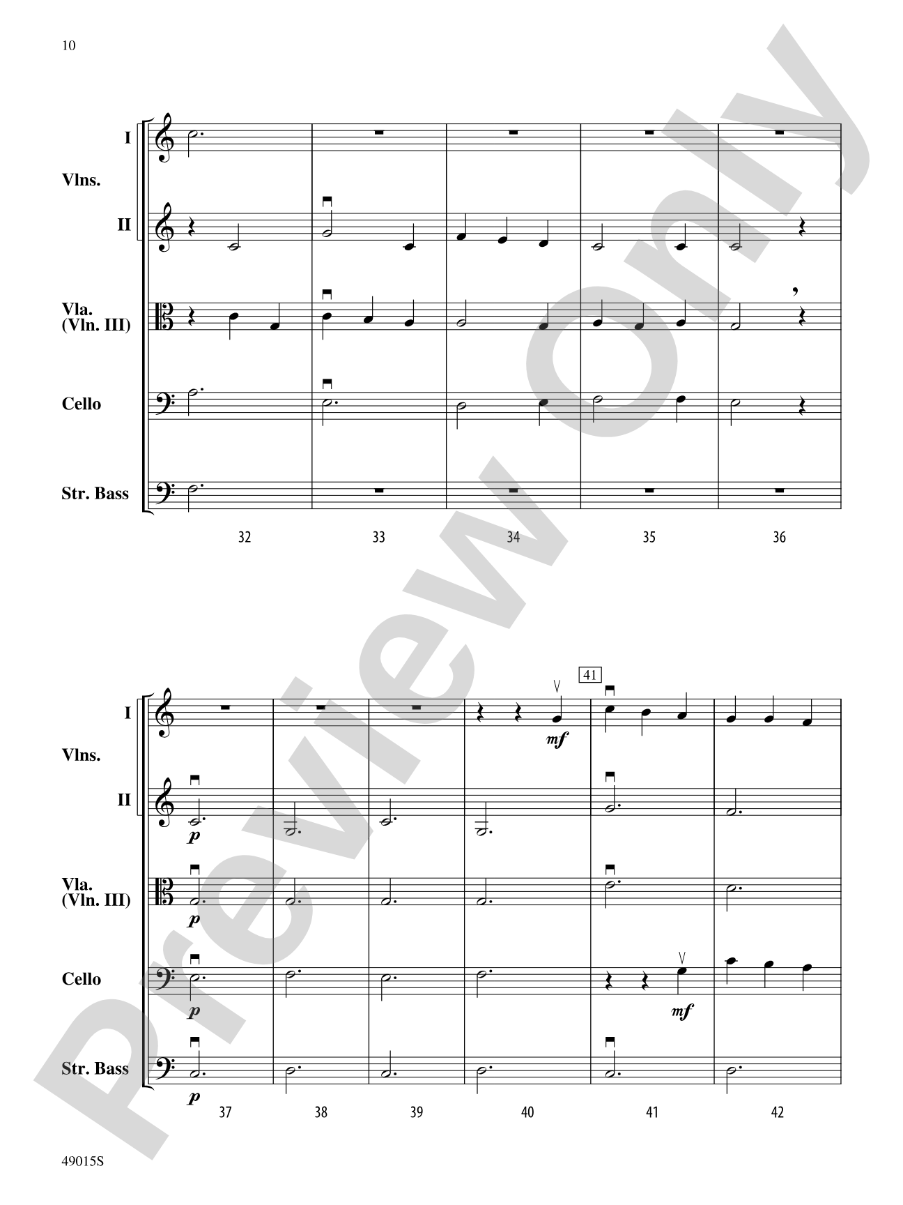 Petite Suite Française: Score