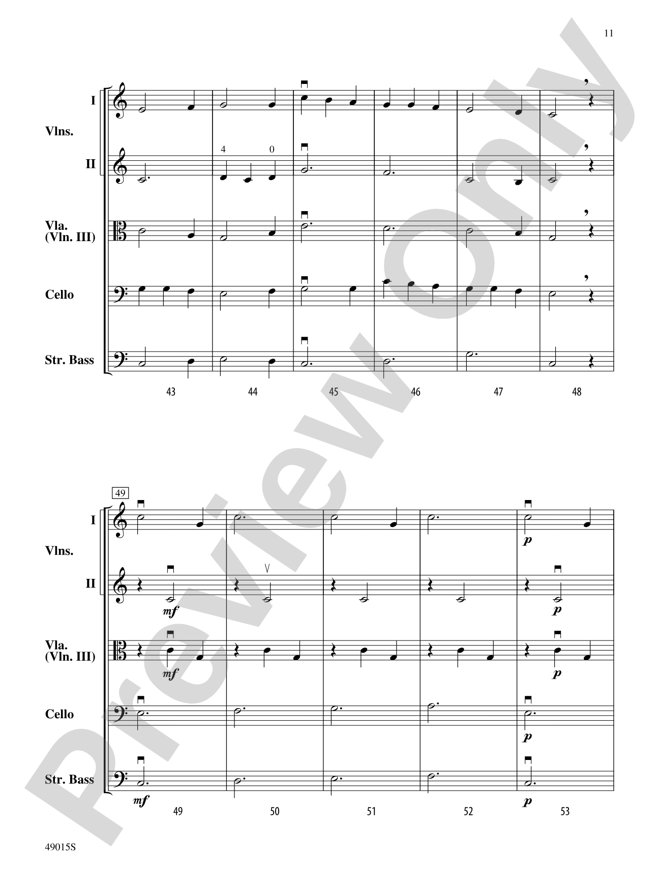 Petite Suite Française: Score