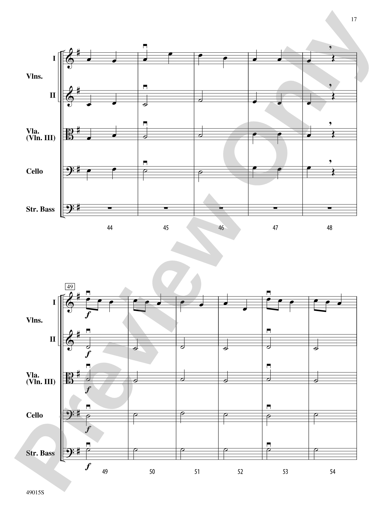 Petite Suite Française: Score