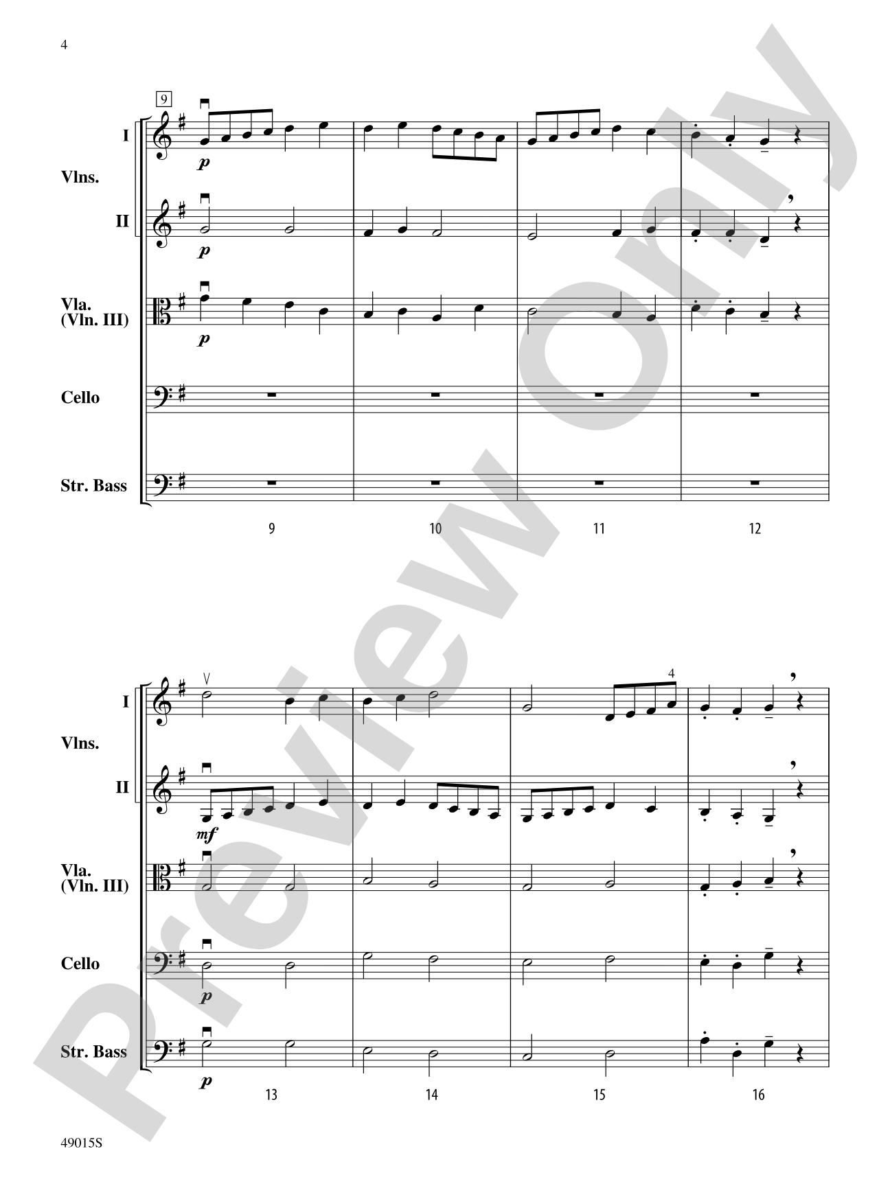 Petite Suite Française: Score