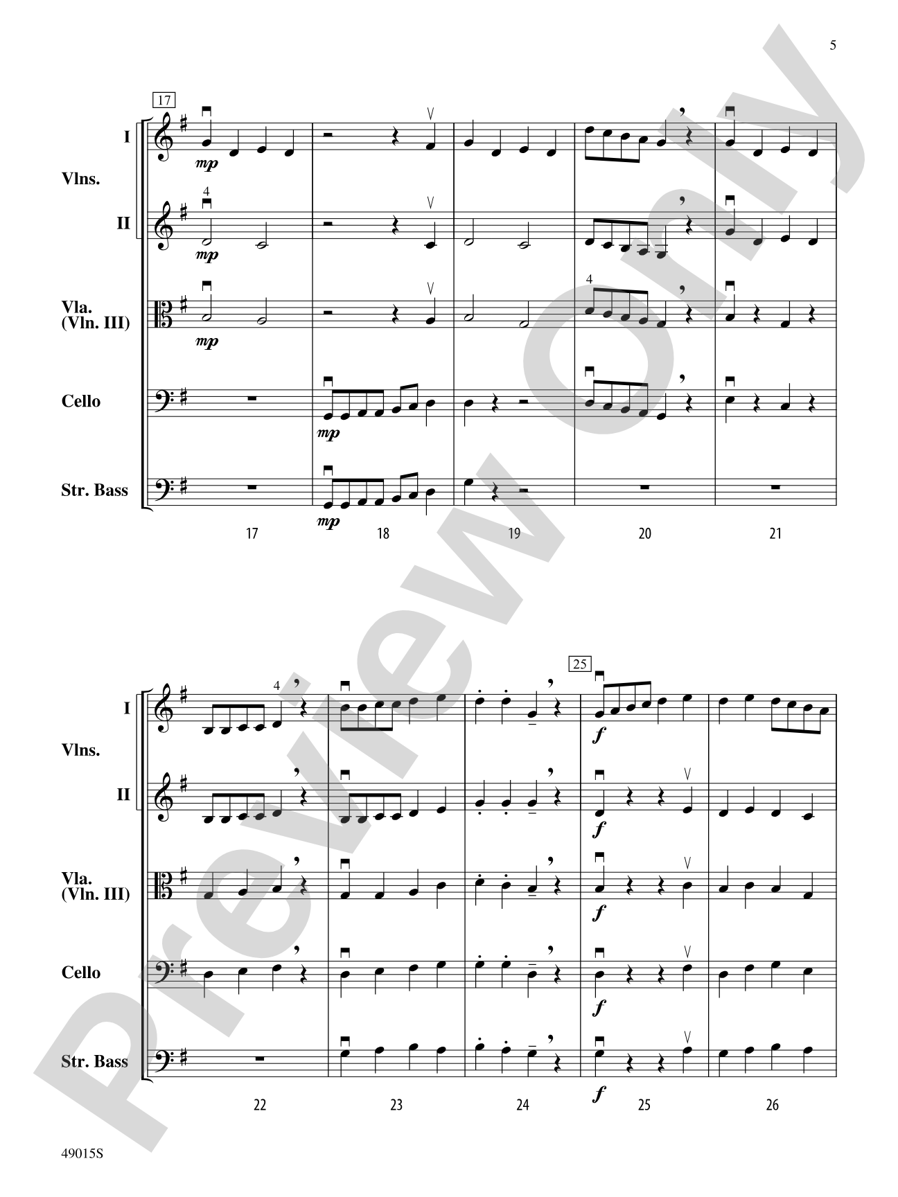 Petite Suite Française: Score