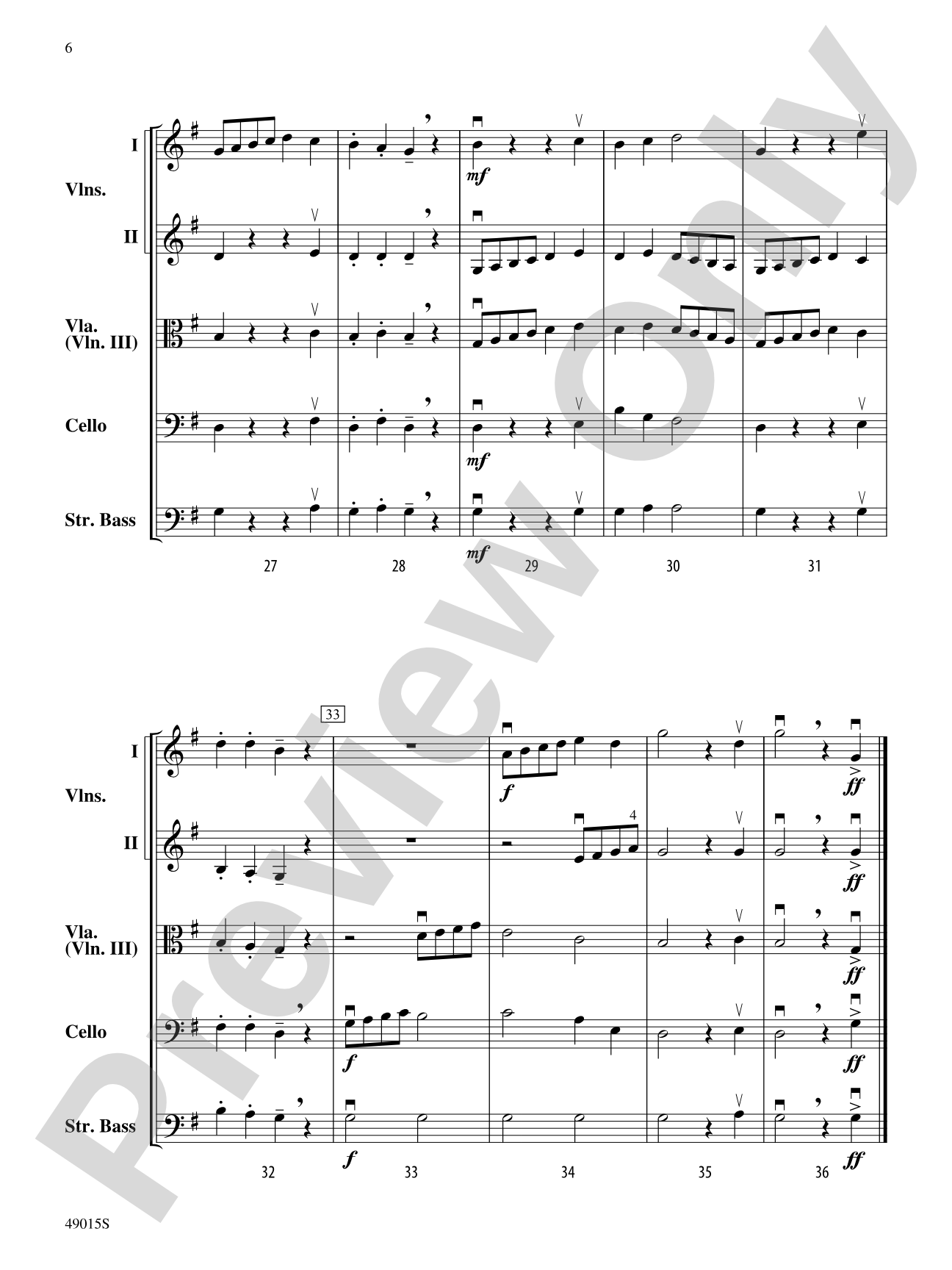Petite Suite Française: Score