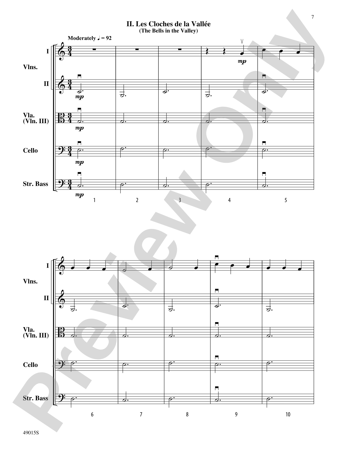 Petite Suite Française: Score