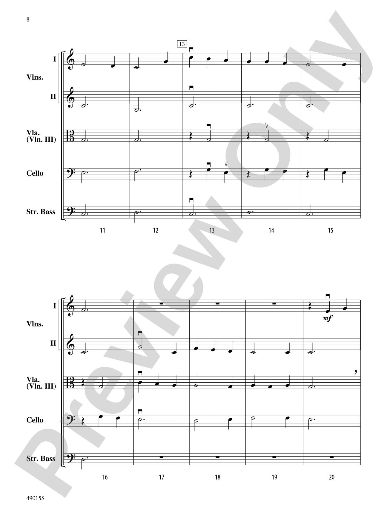 Petite Suite Française: Score