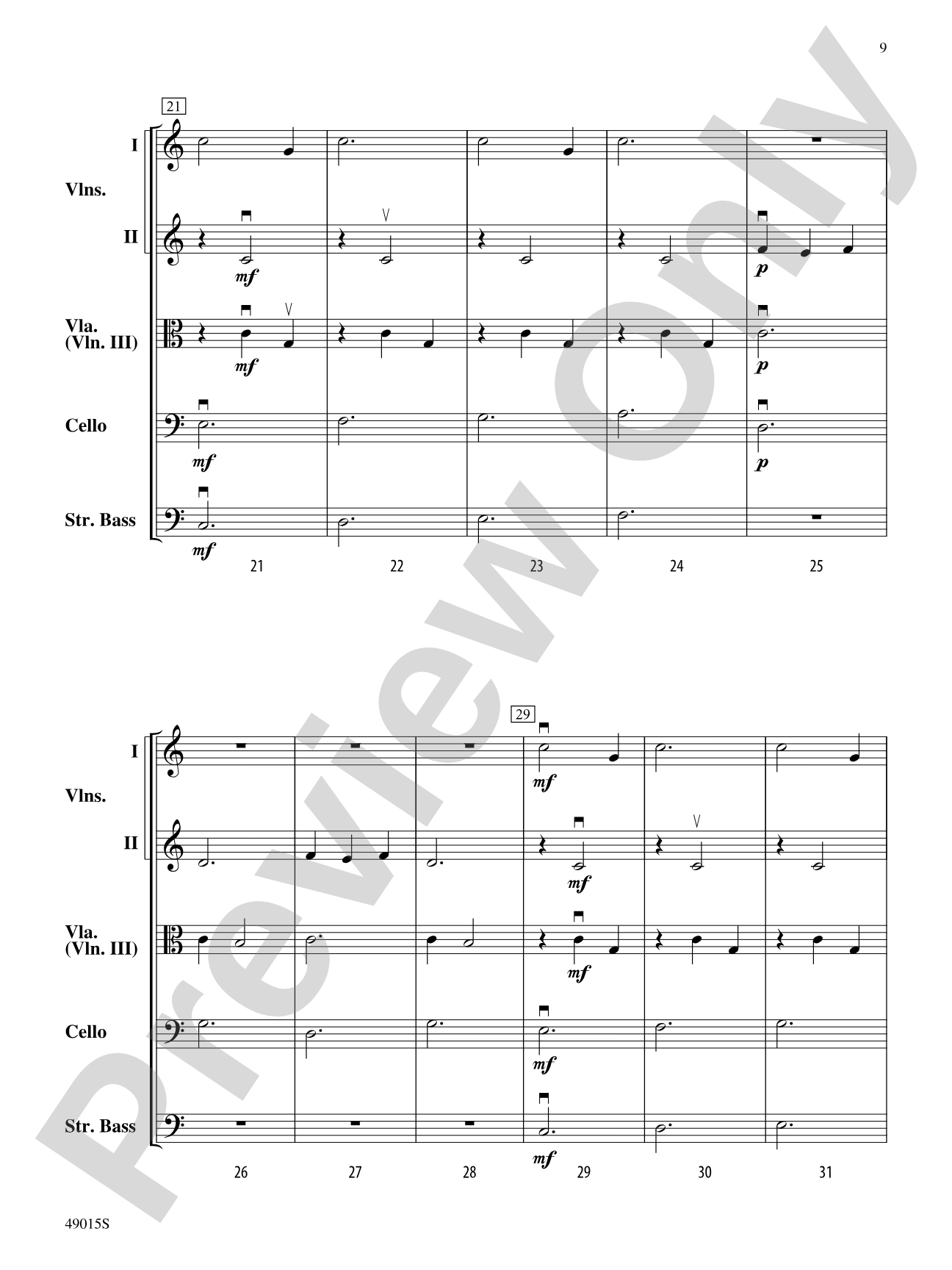 Petite Suite Française: Score