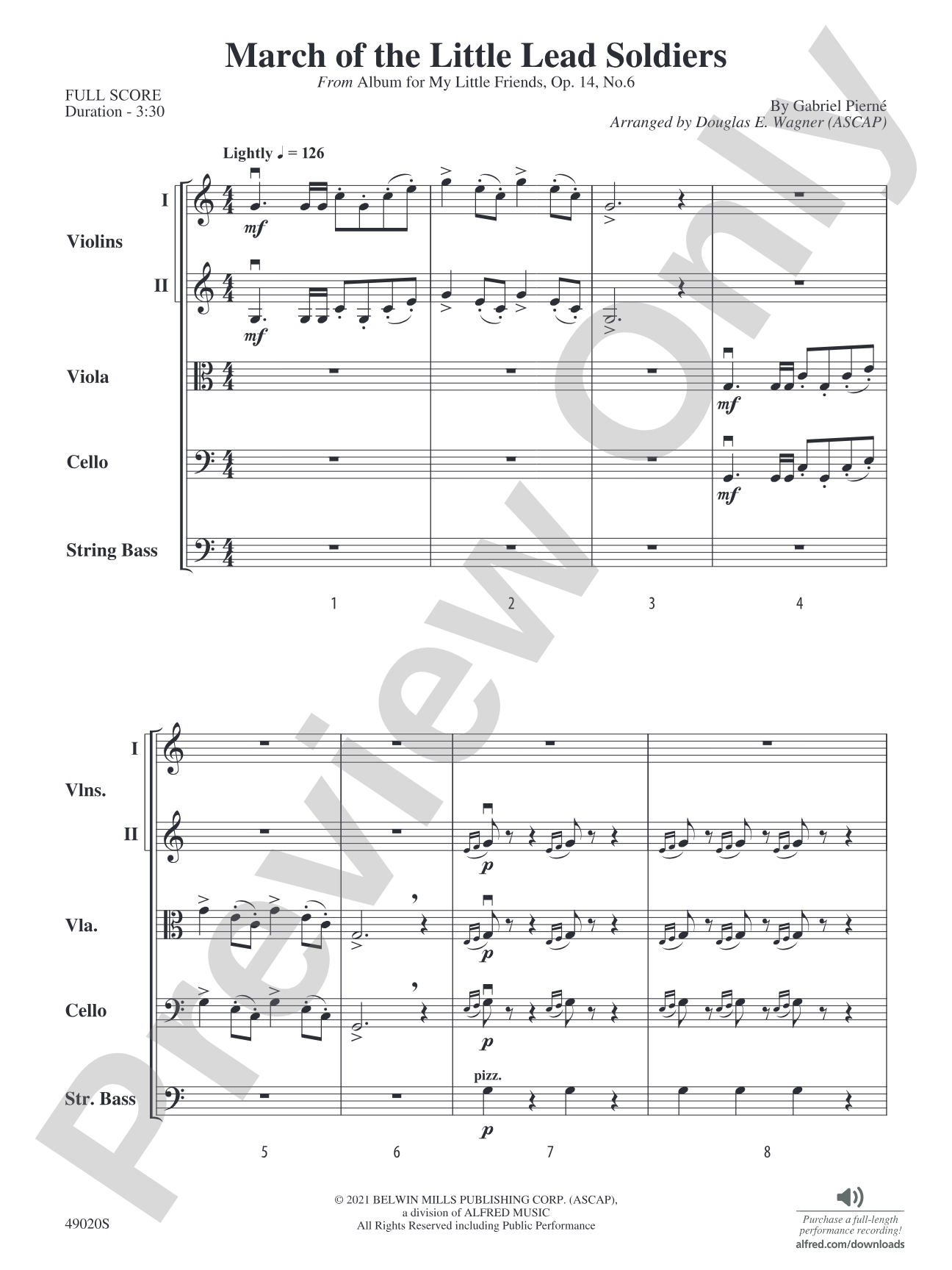 March of the Little Lead Soldiers: String Orchestra Conductor Score & Parts