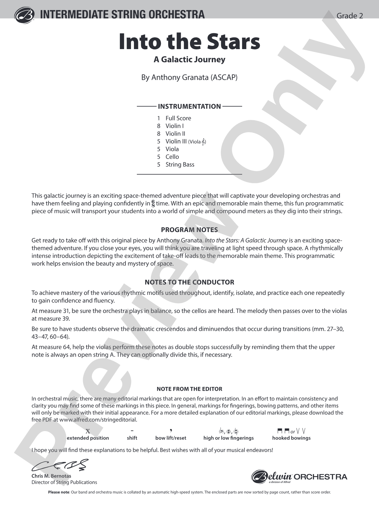 Into the Stars: String Orchestra Conductor Score & Parts