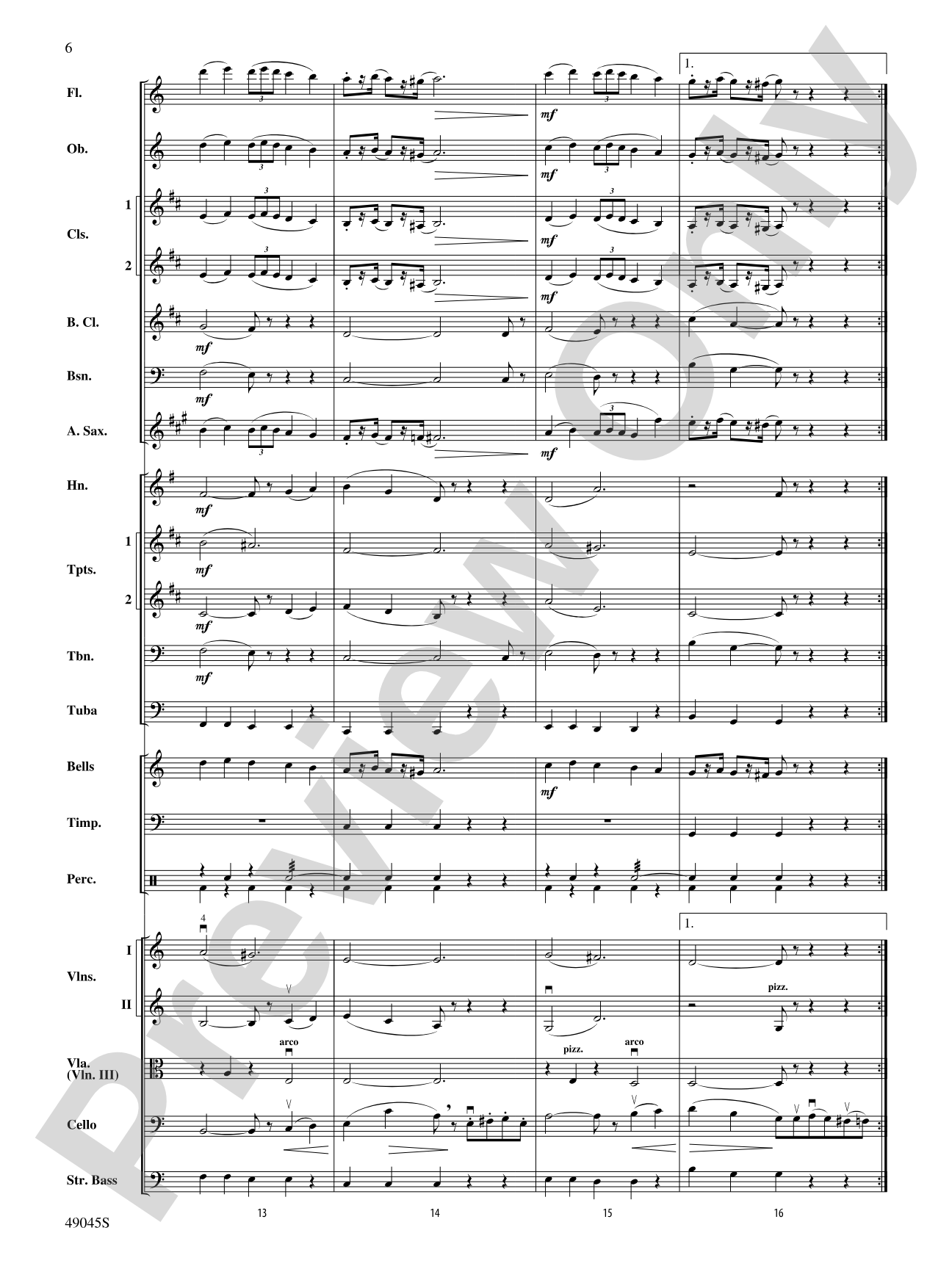 Symphony No. 6: Full Orchestra Conductor Score & Parts