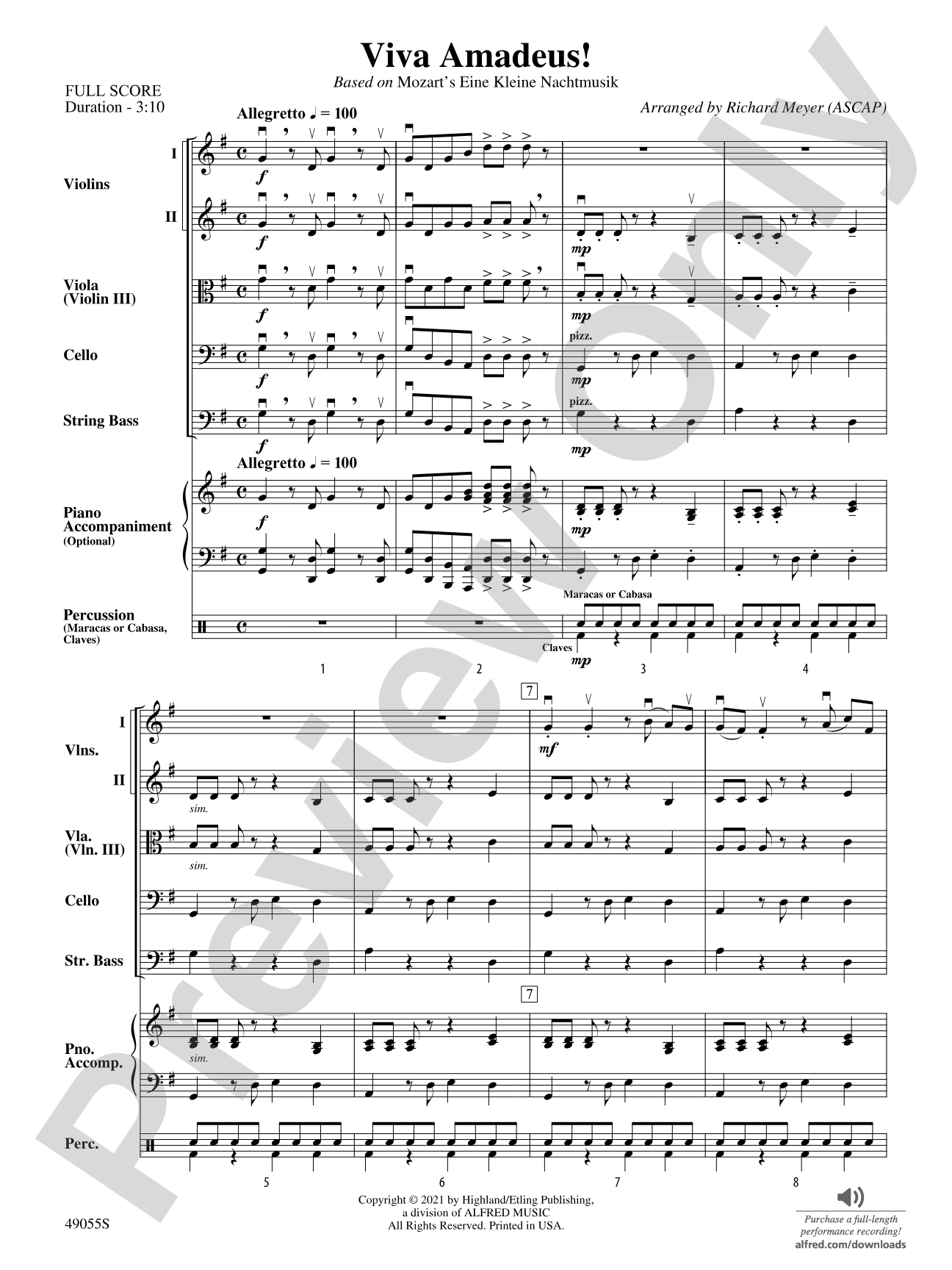 Viva Amadeus!: String Orchestra Conductor Score & Parts