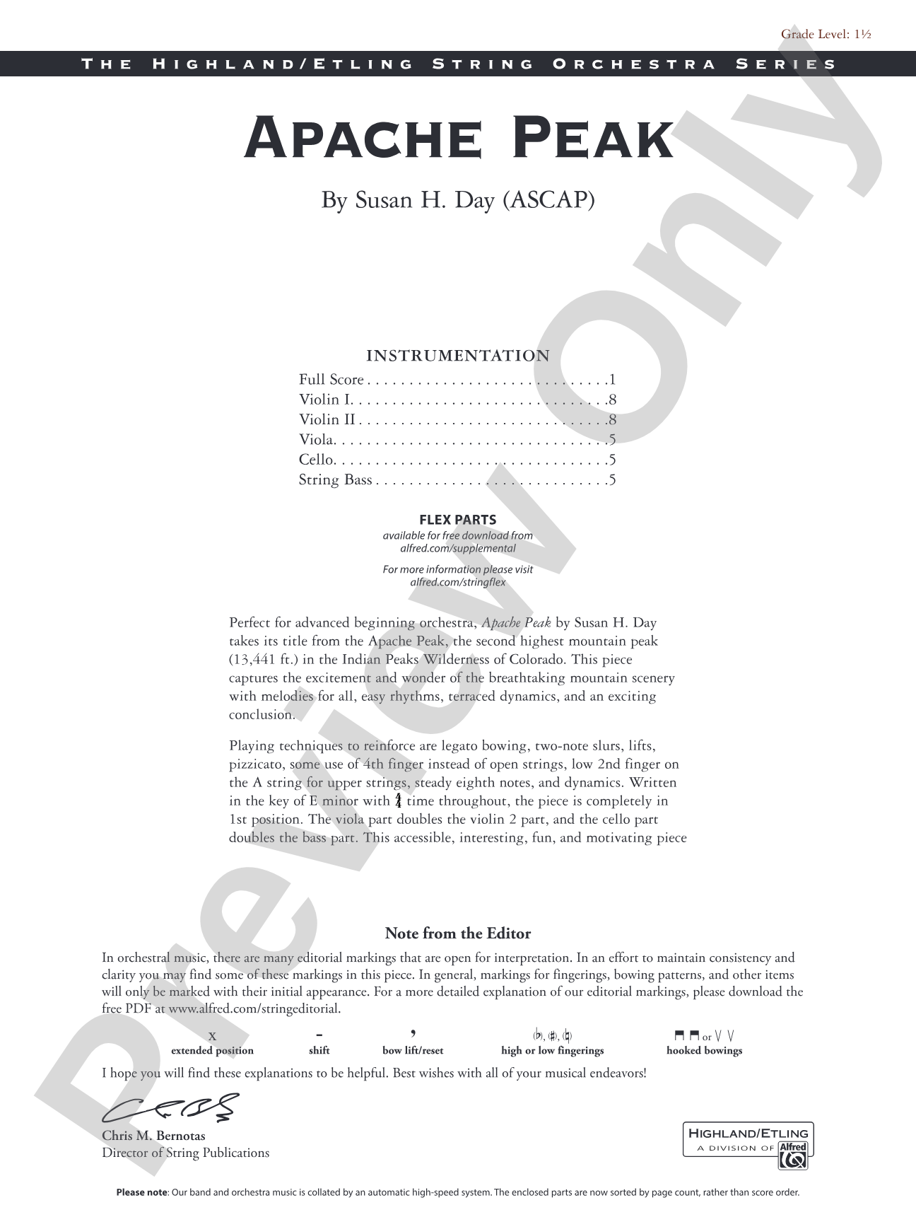Apache Peak: Flexible String Ensemble Conductor Score & Parts