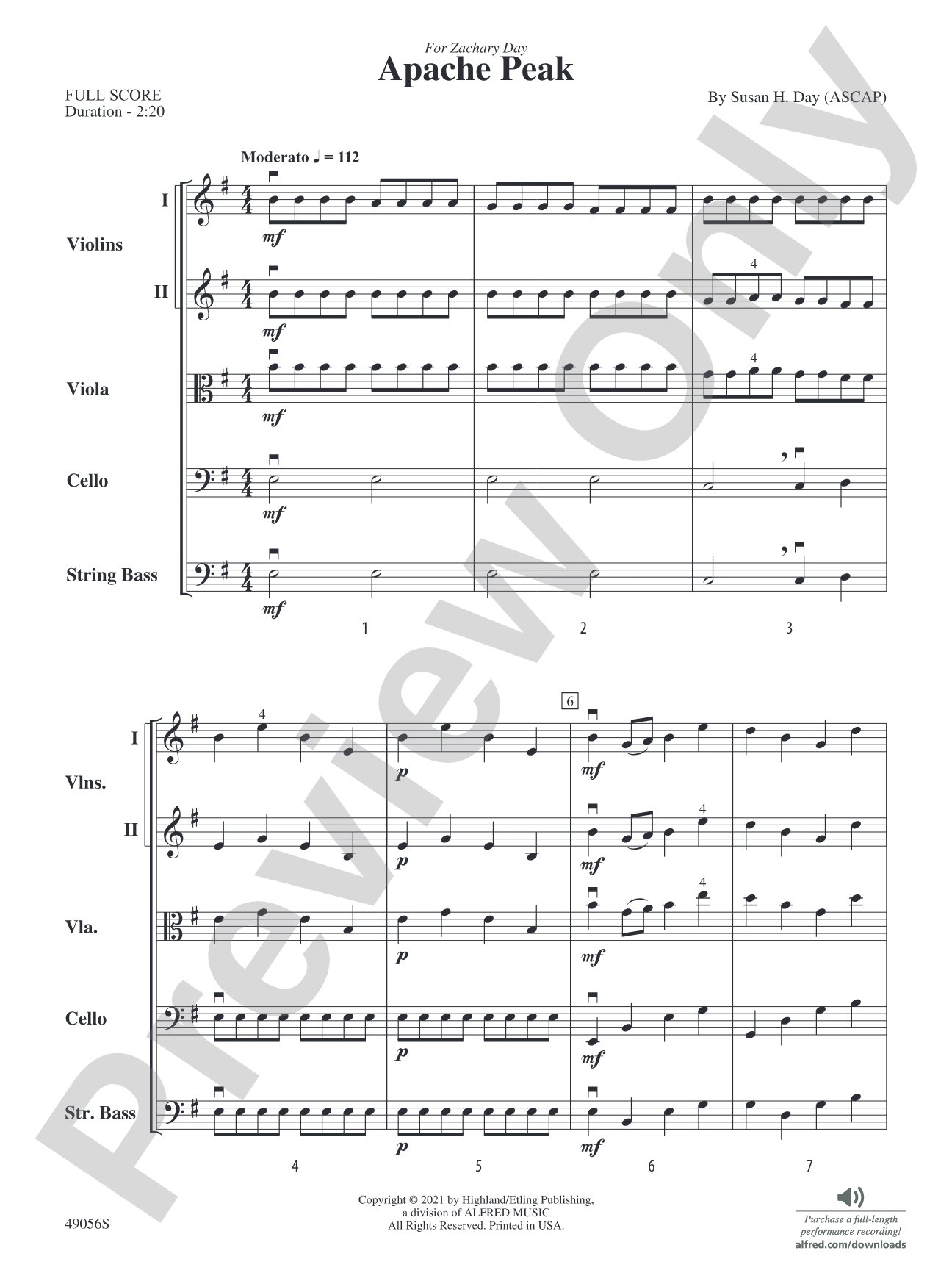 Apache Peak: Flexible String Ensemble Conductor Score & Parts