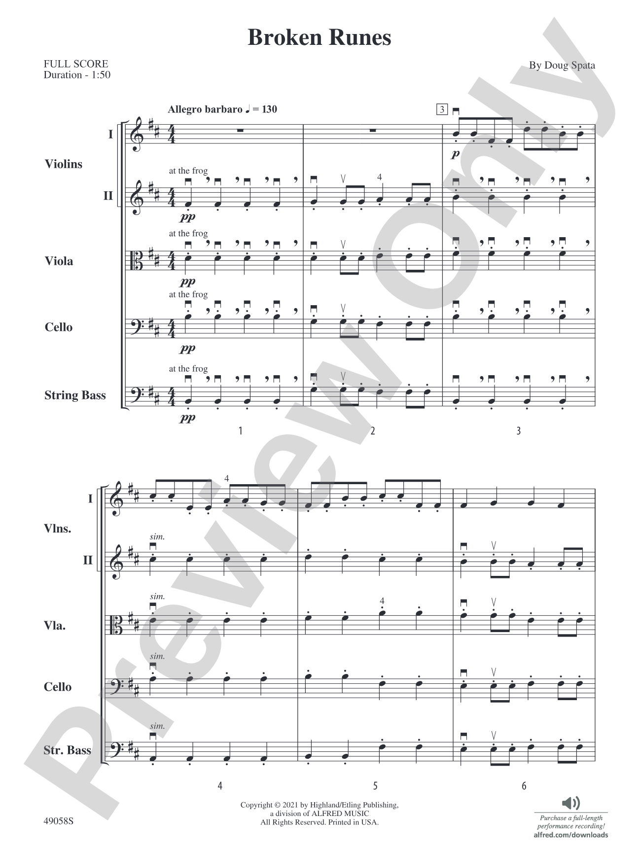 Broken Runes: String Orchestra Conductor Score & Parts