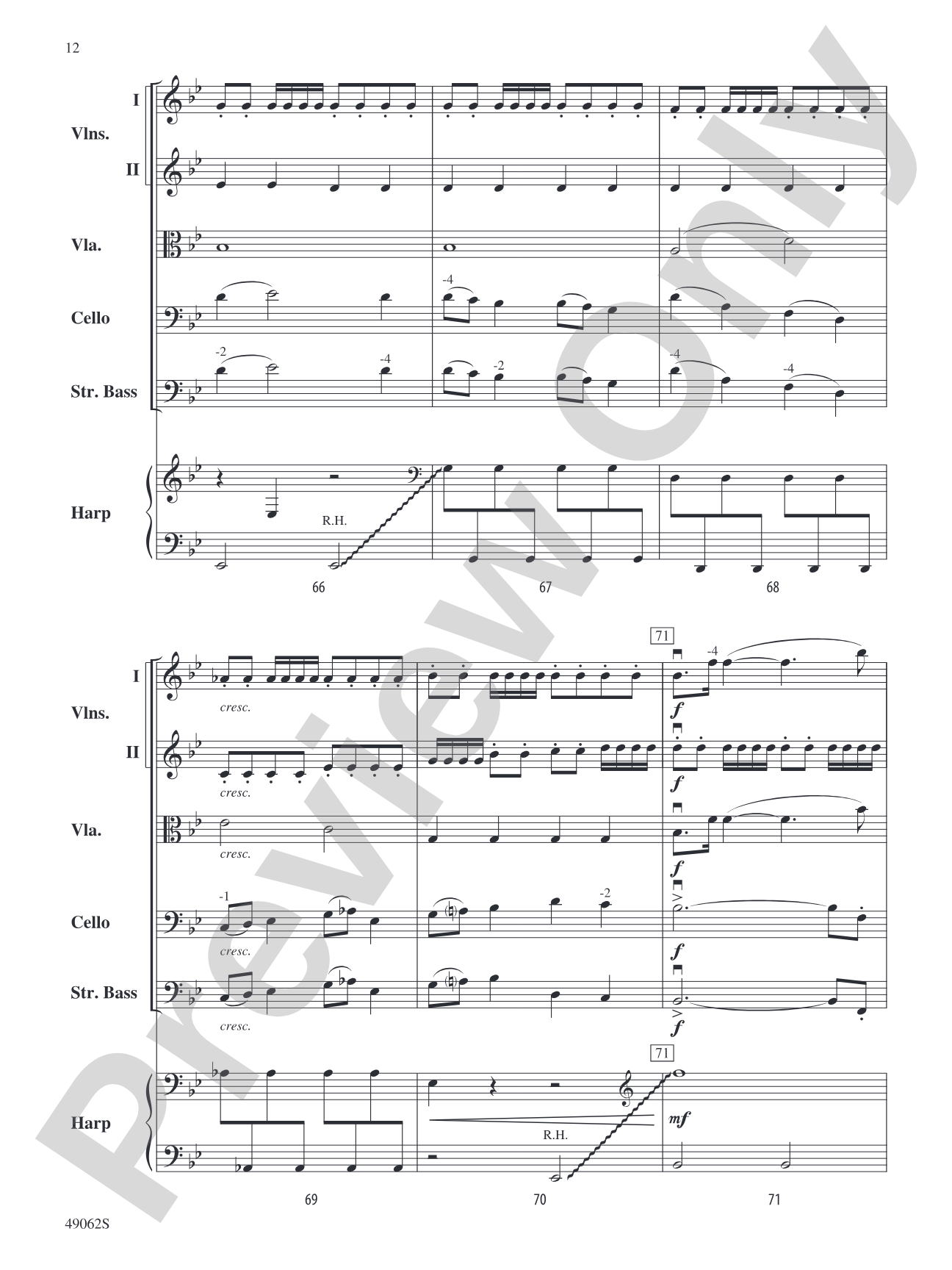 Through the Dark Domain: String Orchestra Conductor Score & Parts