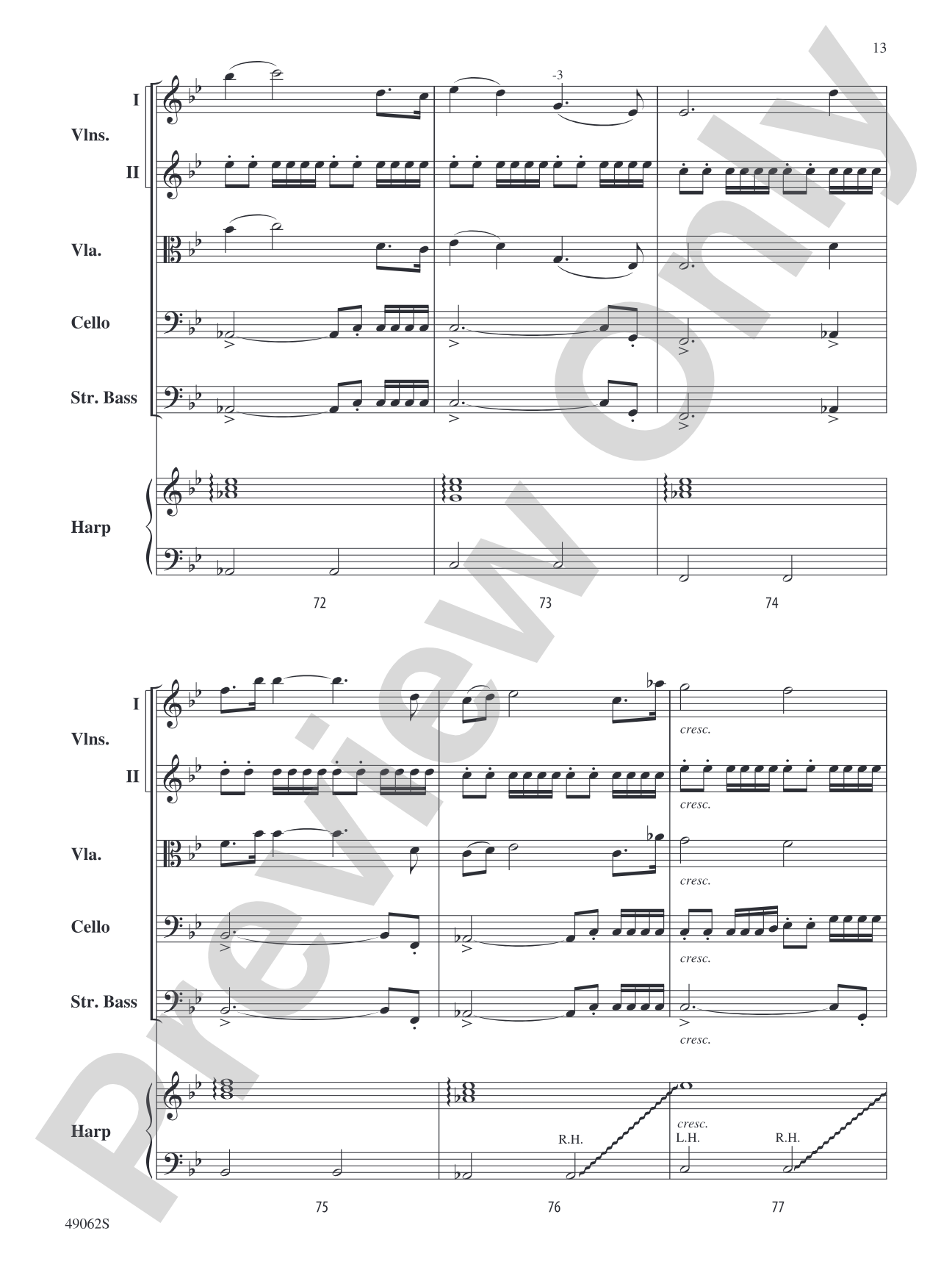 Through the Dark Domain: String Orchestra Conductor Score & Parts