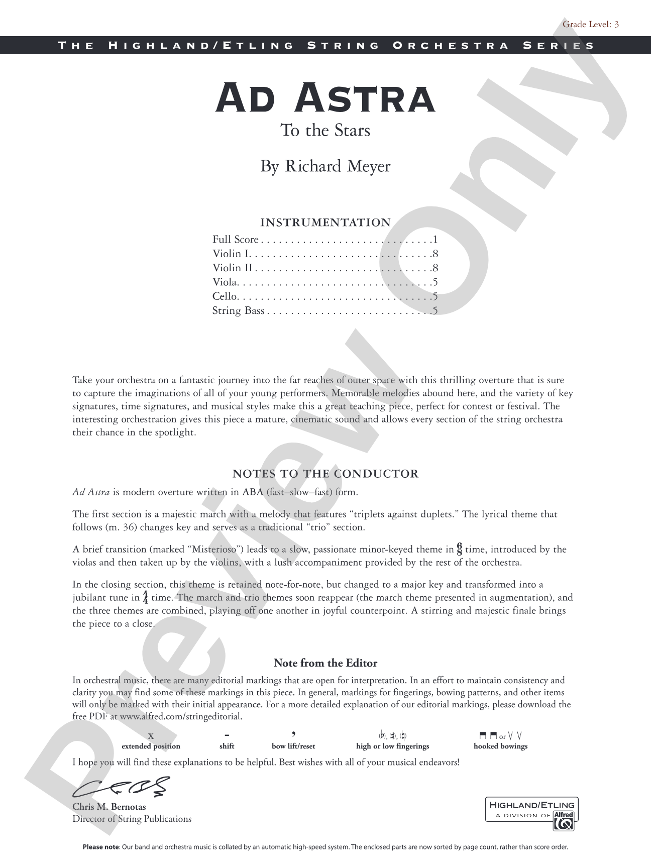 Ad Astra: String Orchestra Conductor Score & Parts