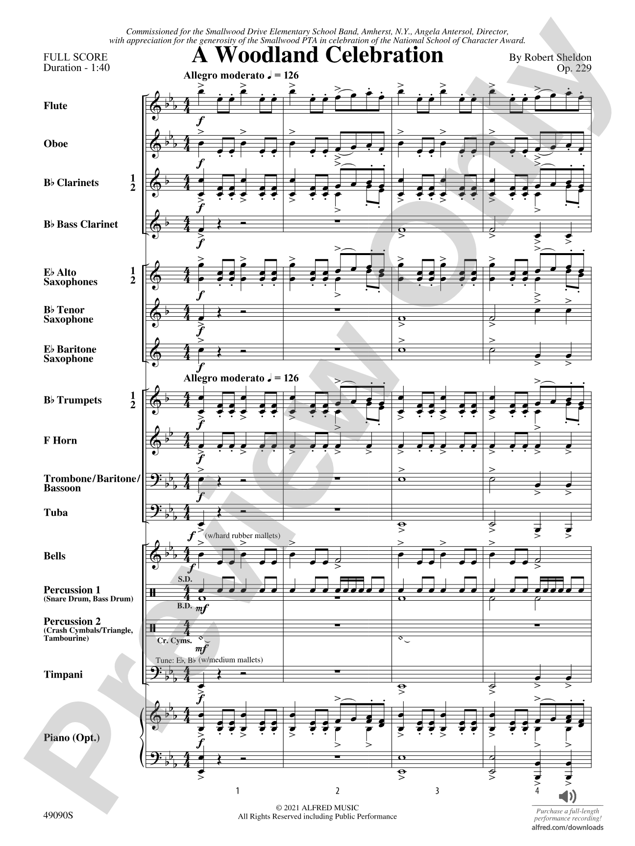 A Woodland Celebration: Concert Band Conductor Score & Parts