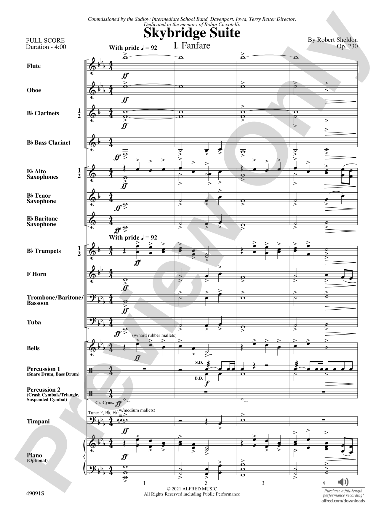 Skybridge Suite: Concert Band Conductor Score & Parts