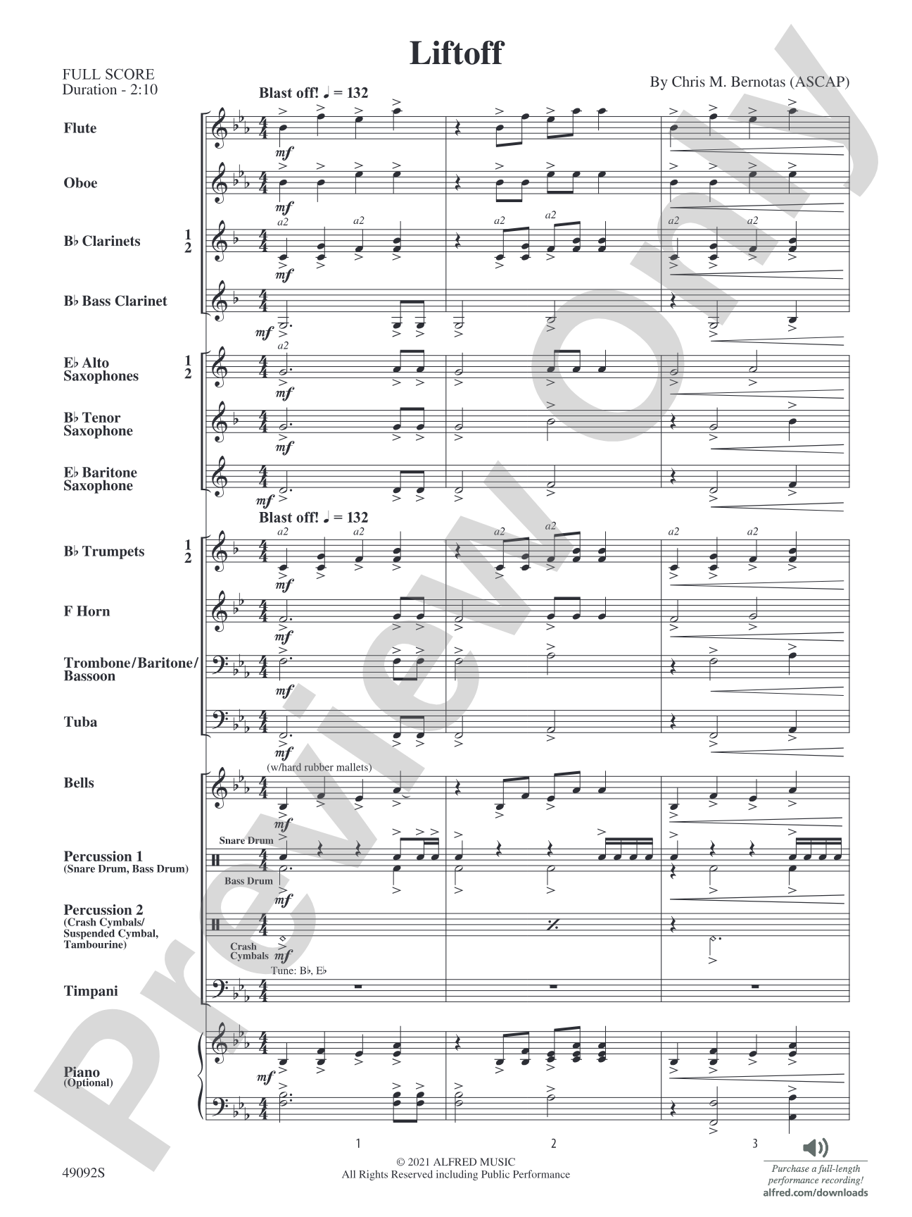 Liftoff: Concert Band Conductor Score & Parts