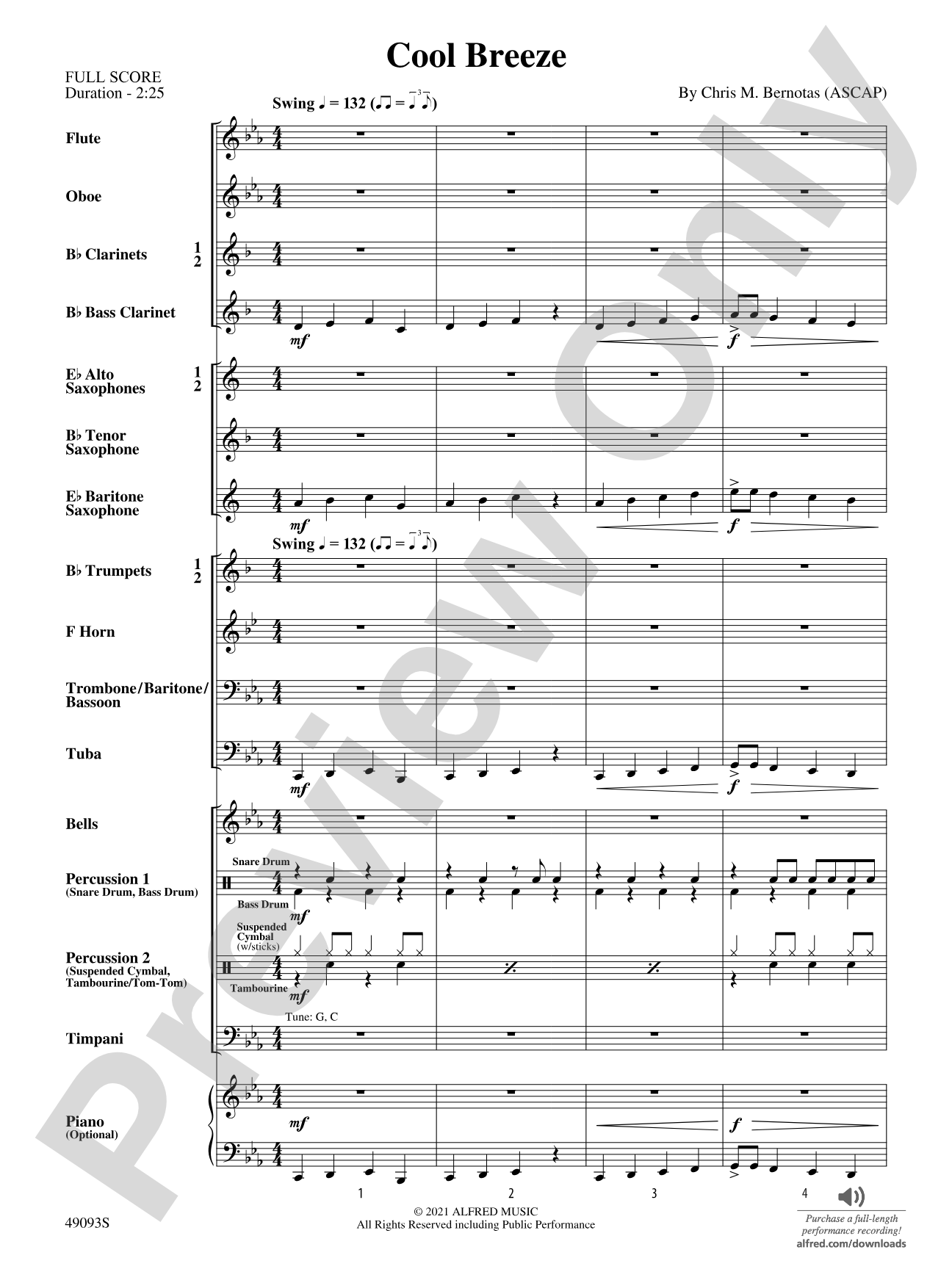 Cool Breeze: Concert Band Conductor Score & Parts
