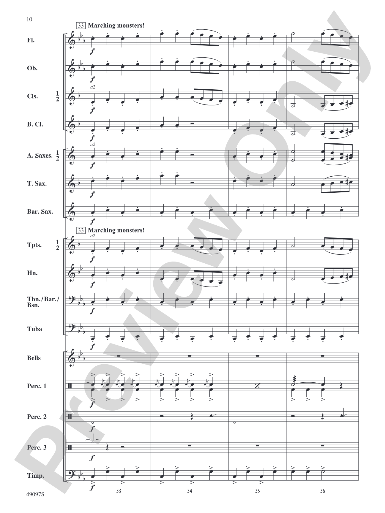 Monsters, Unite!: Concert Band Conductor Score & Parts