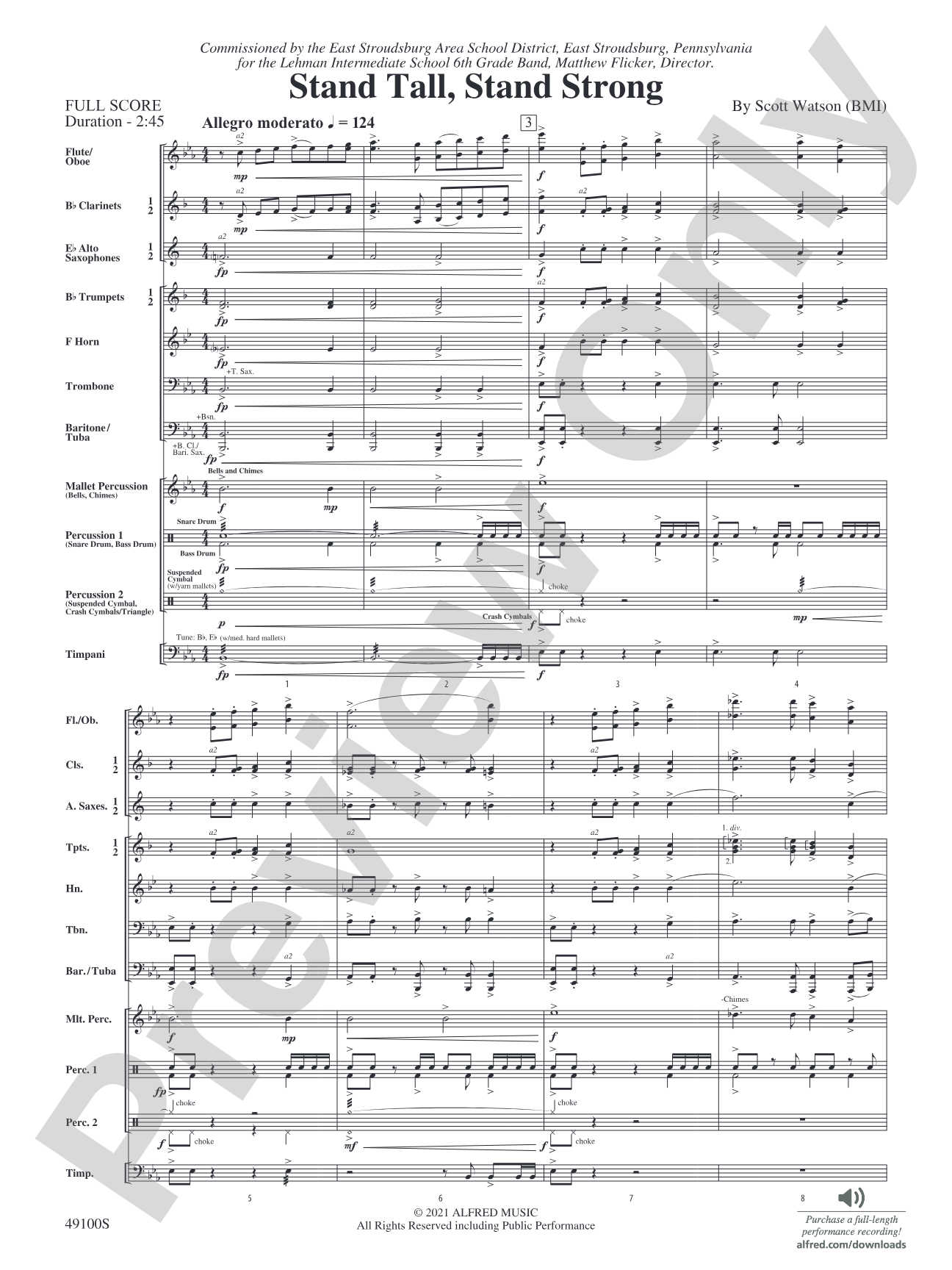 Stand Tall, Stand Strong: Concert Band Conductor Score & Parts