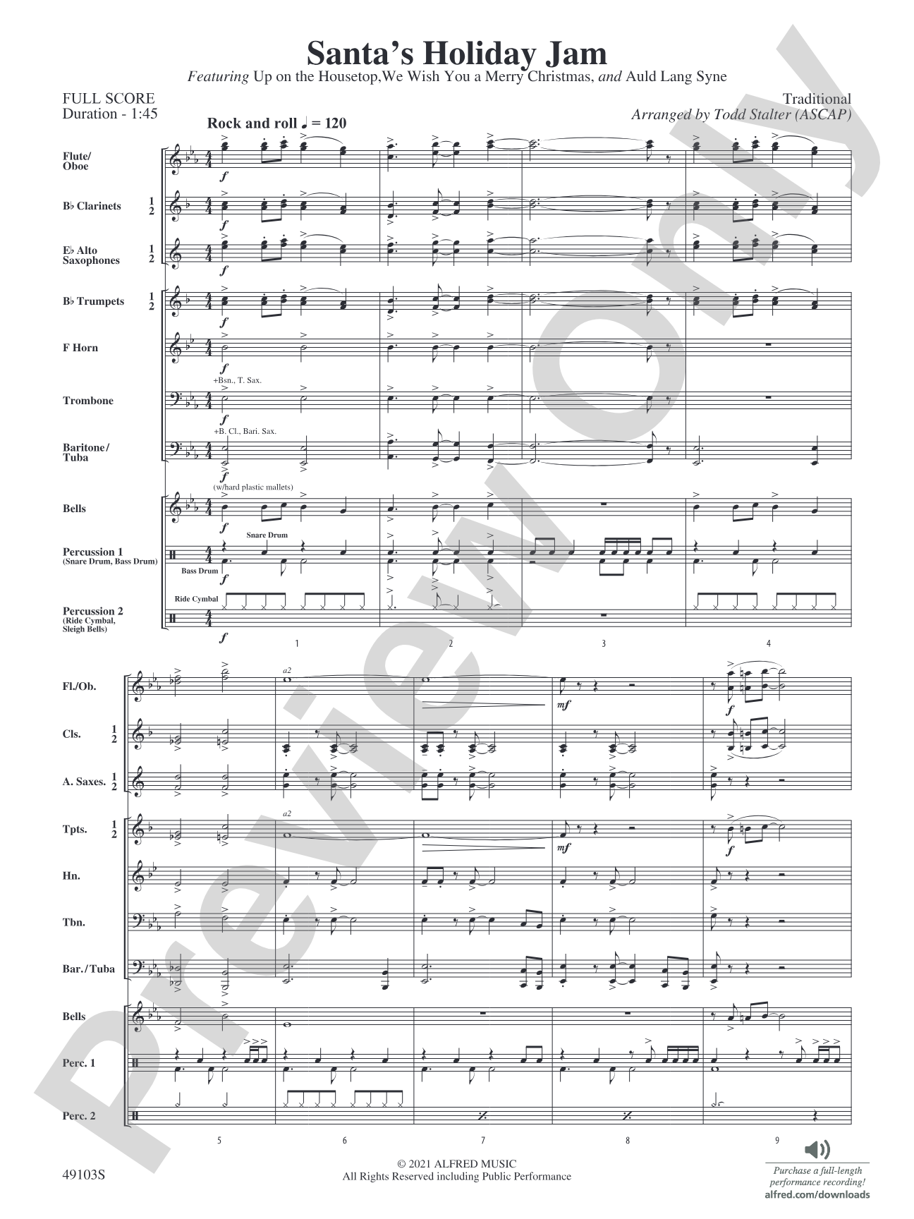 Santa's Holiday Jam: Concert Band Conductor Score & Parts