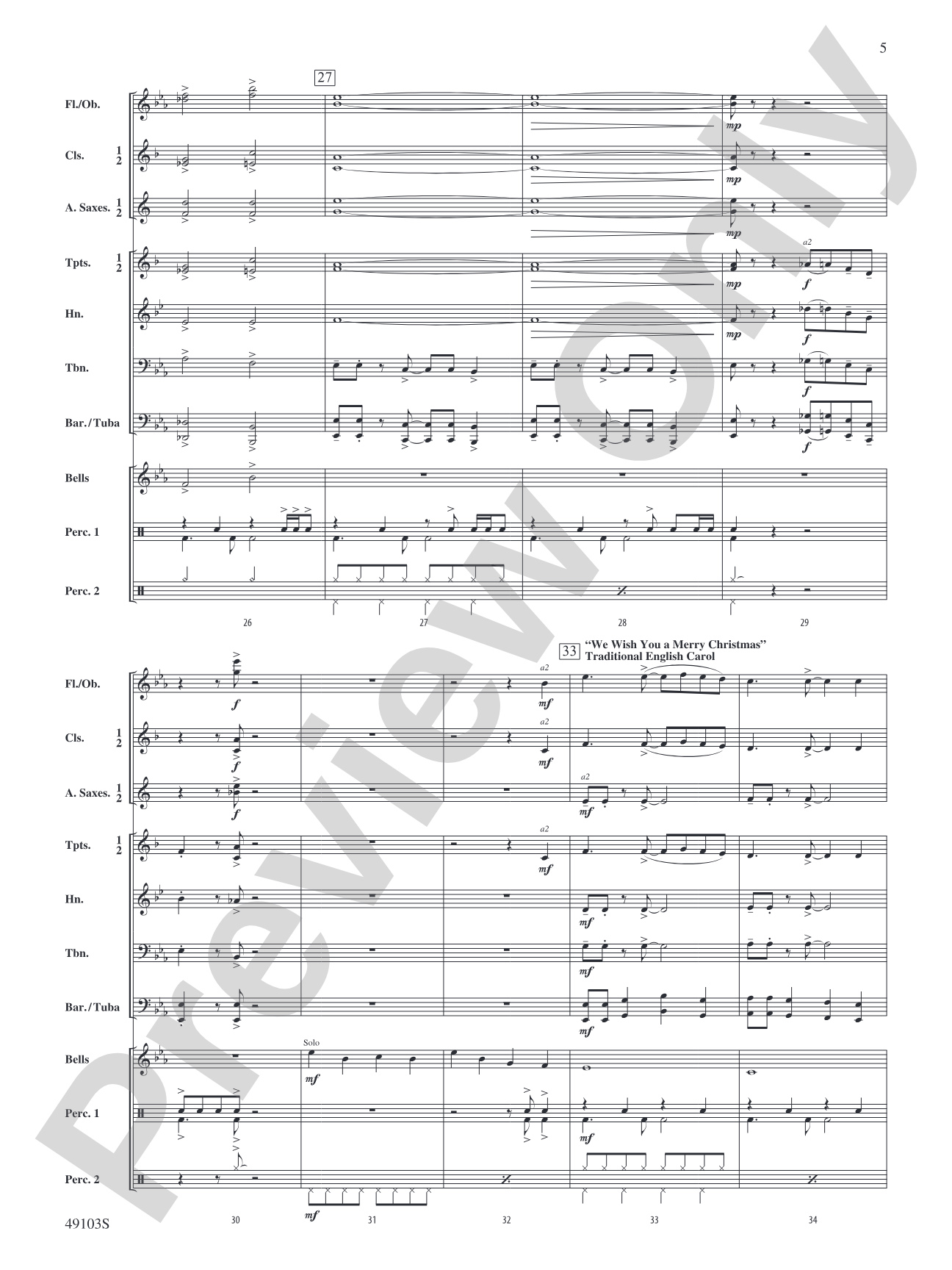 Santa's Holiday Jam: Concert Band Conductor Score & Parts